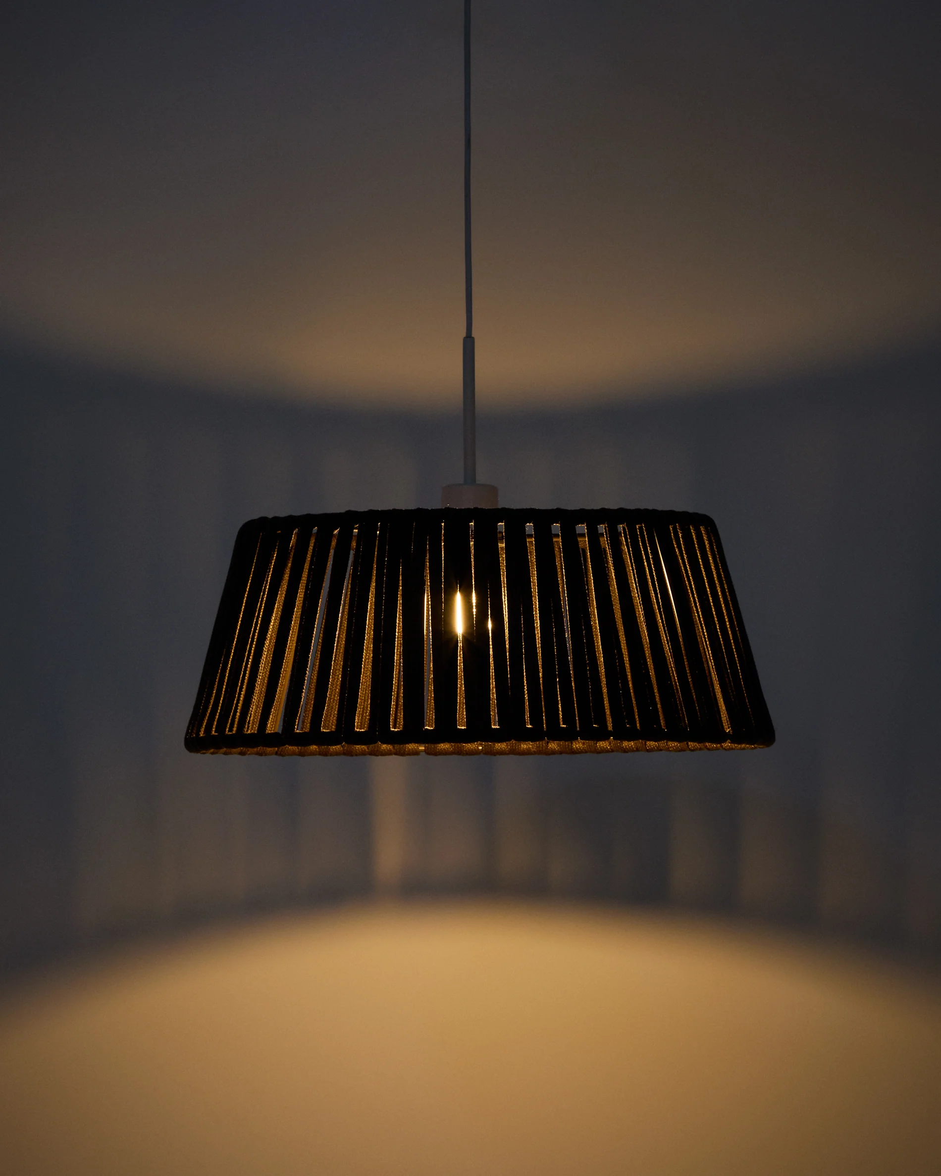 Aldet ceiling lamp shade in brown flat rope cord Ø46cm - Image 5