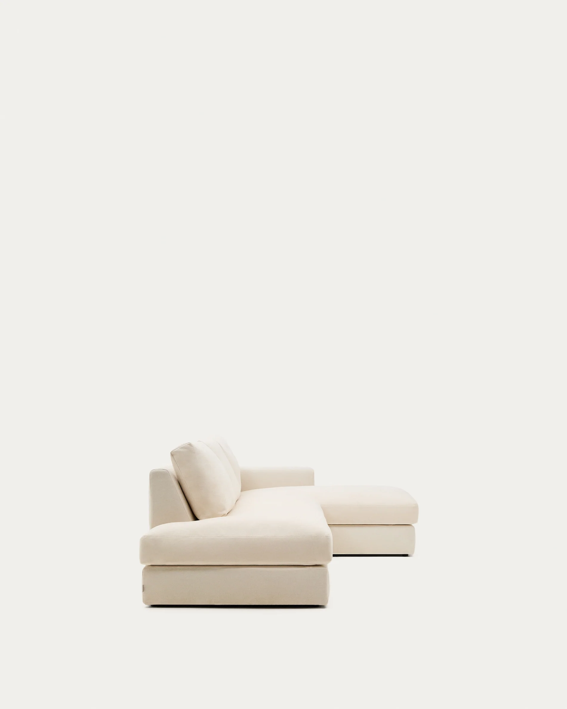 Alea ecru chenille 5-seater modular sofa with right chaise longue and removable cover 340cm - Image 9