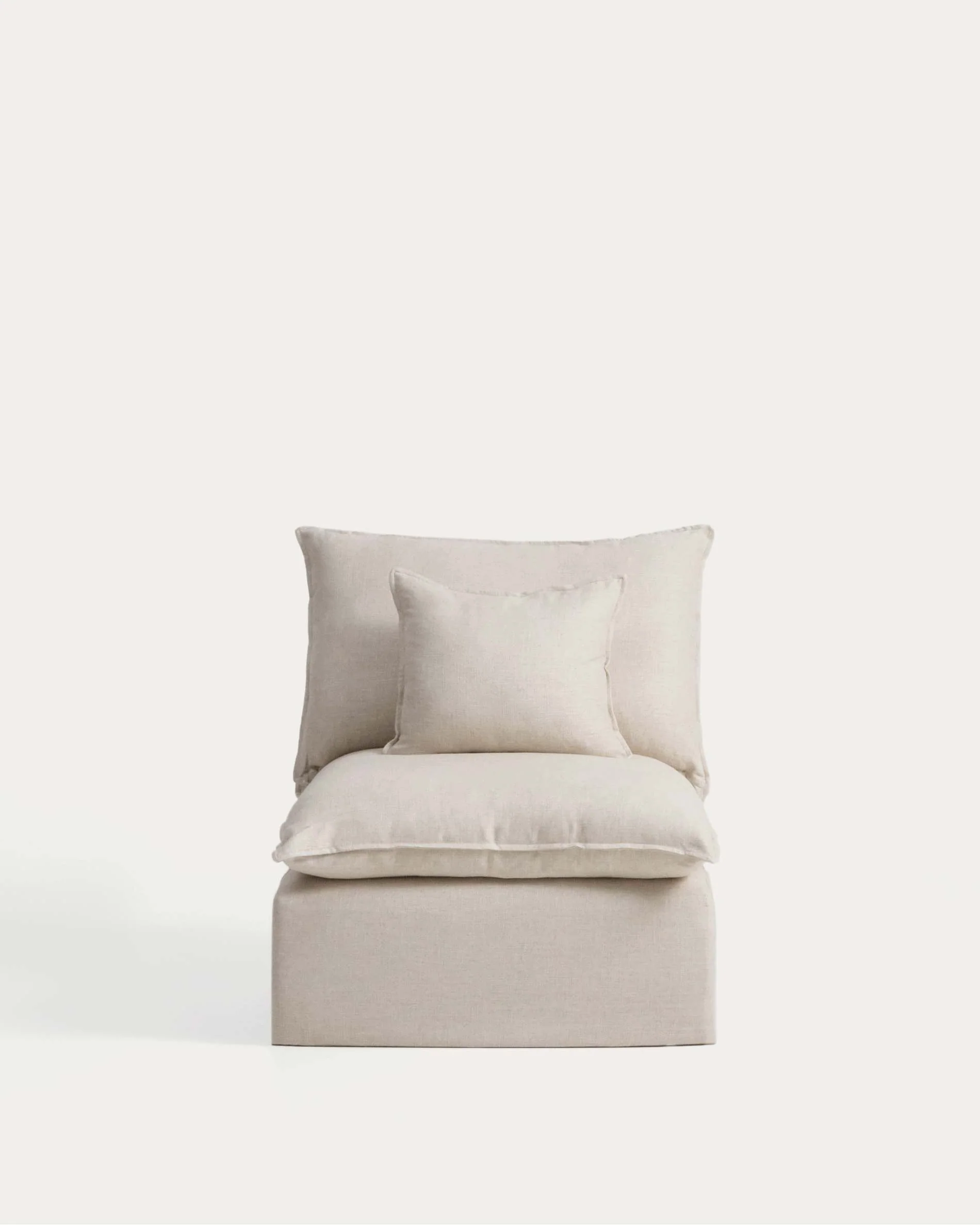 Anarela 4-seater modular corner sofa with removable covers in beige linen and viscose 287 x 197cm / 197 x 287cm FSC Mix Credit - Image 7