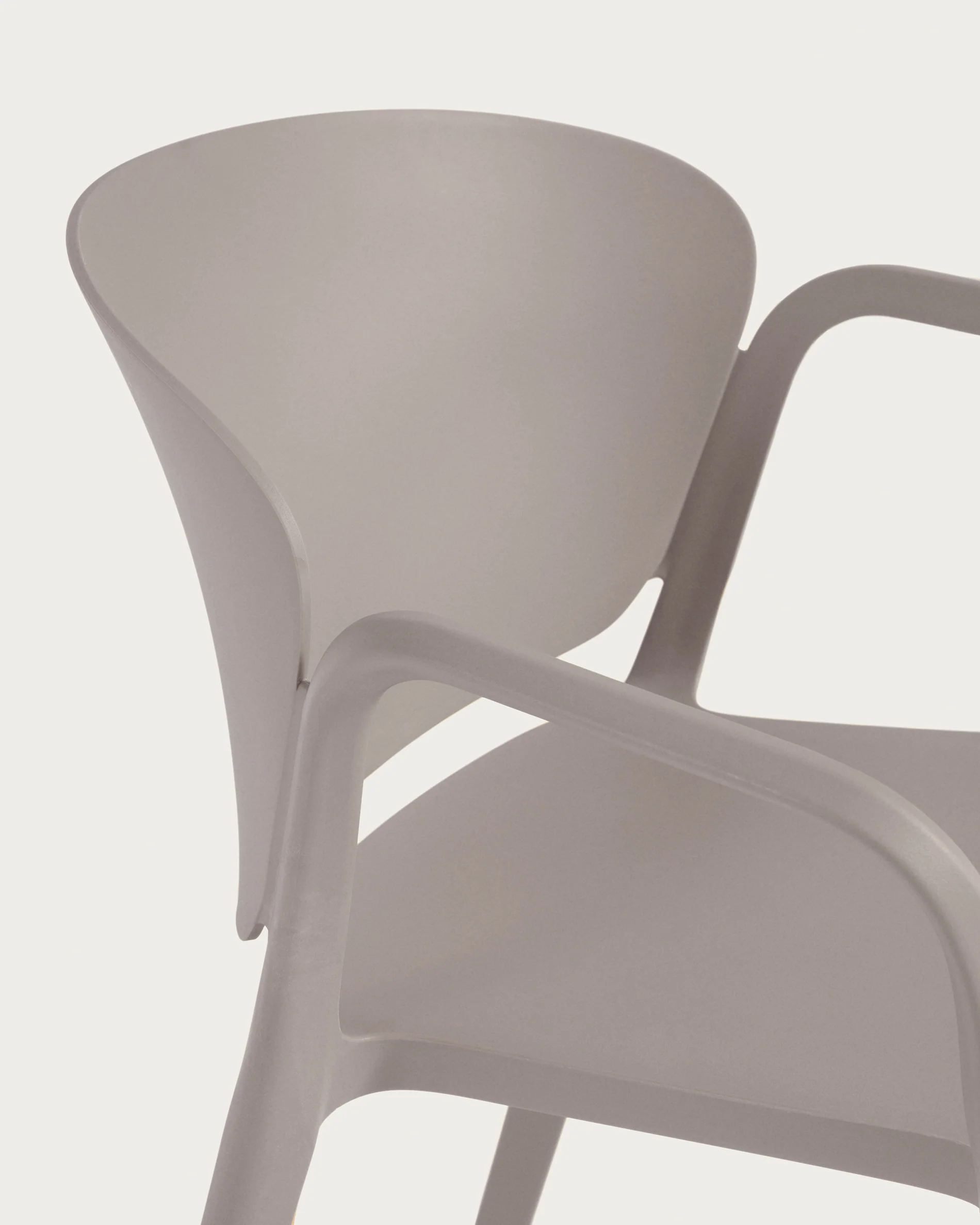 Ania stackable outdoor chair in brown - Image 4