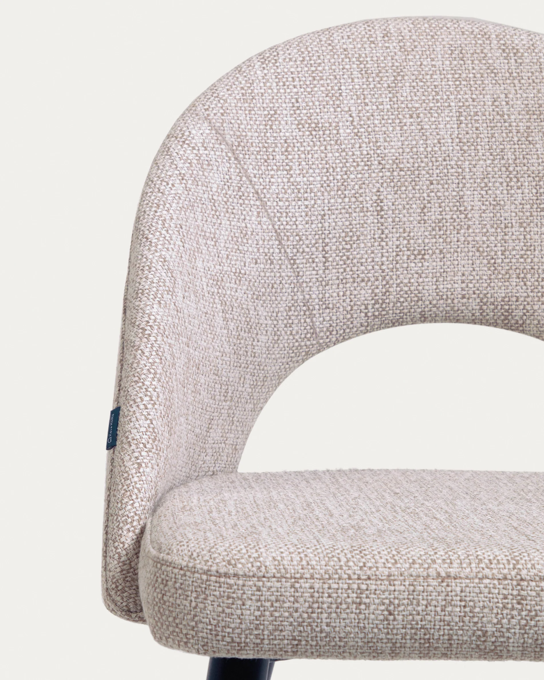 Beige Mael chair with steel legs with black finish FSC 100% - Image 3