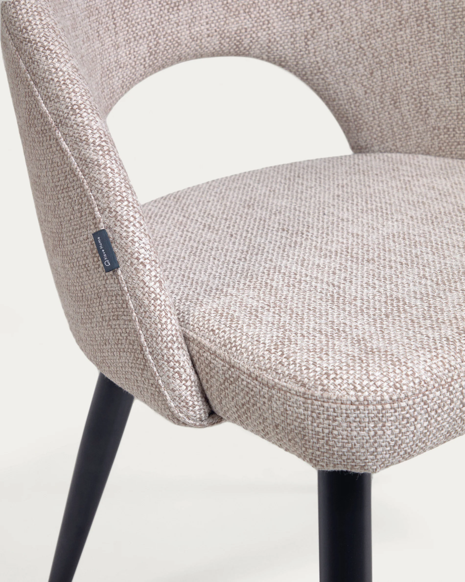Beige Mael chair with steel legs with black finish FSC 100% - Image 5