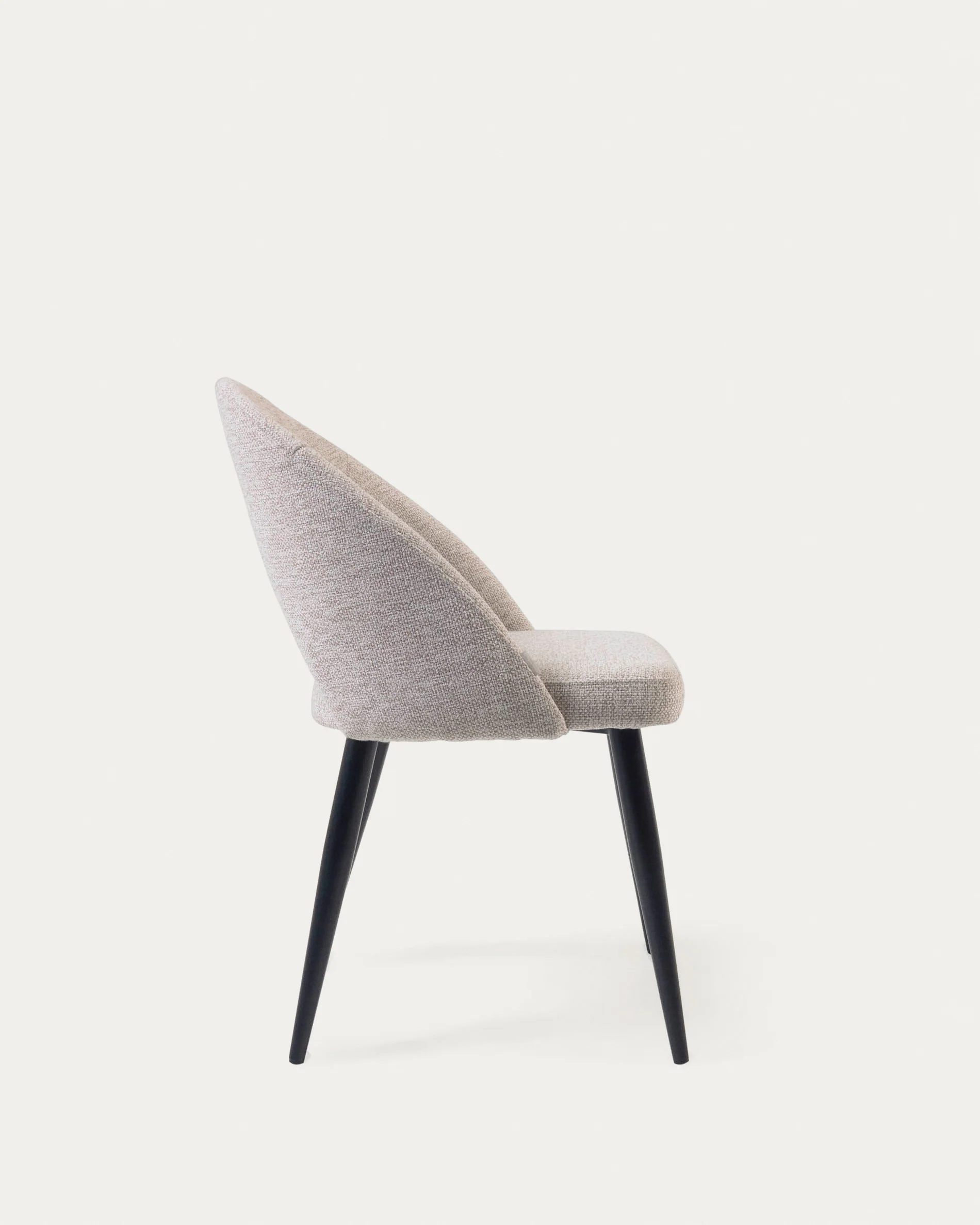 Beige Mael chair with steel legs with black finish FSC 100% - Image 6