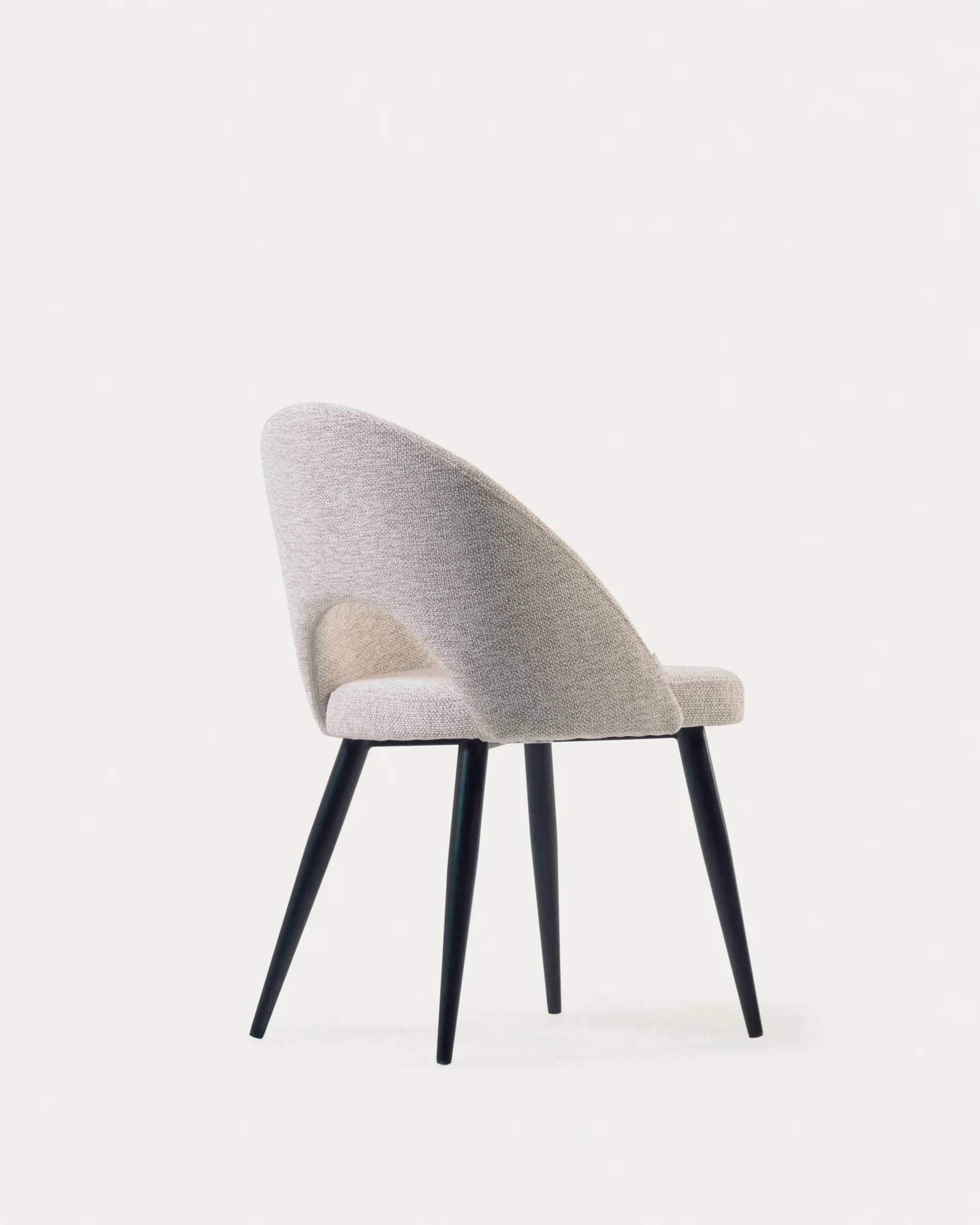 Beige Mael chair with steel legs with black finish FSC 100% - Image 7