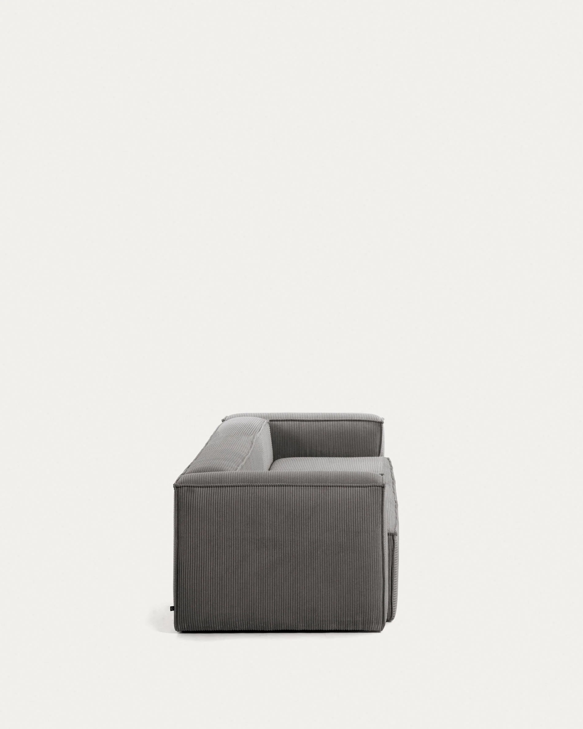 Blok 2 seater sofa thick grey corduroy 210 cm - Image 4