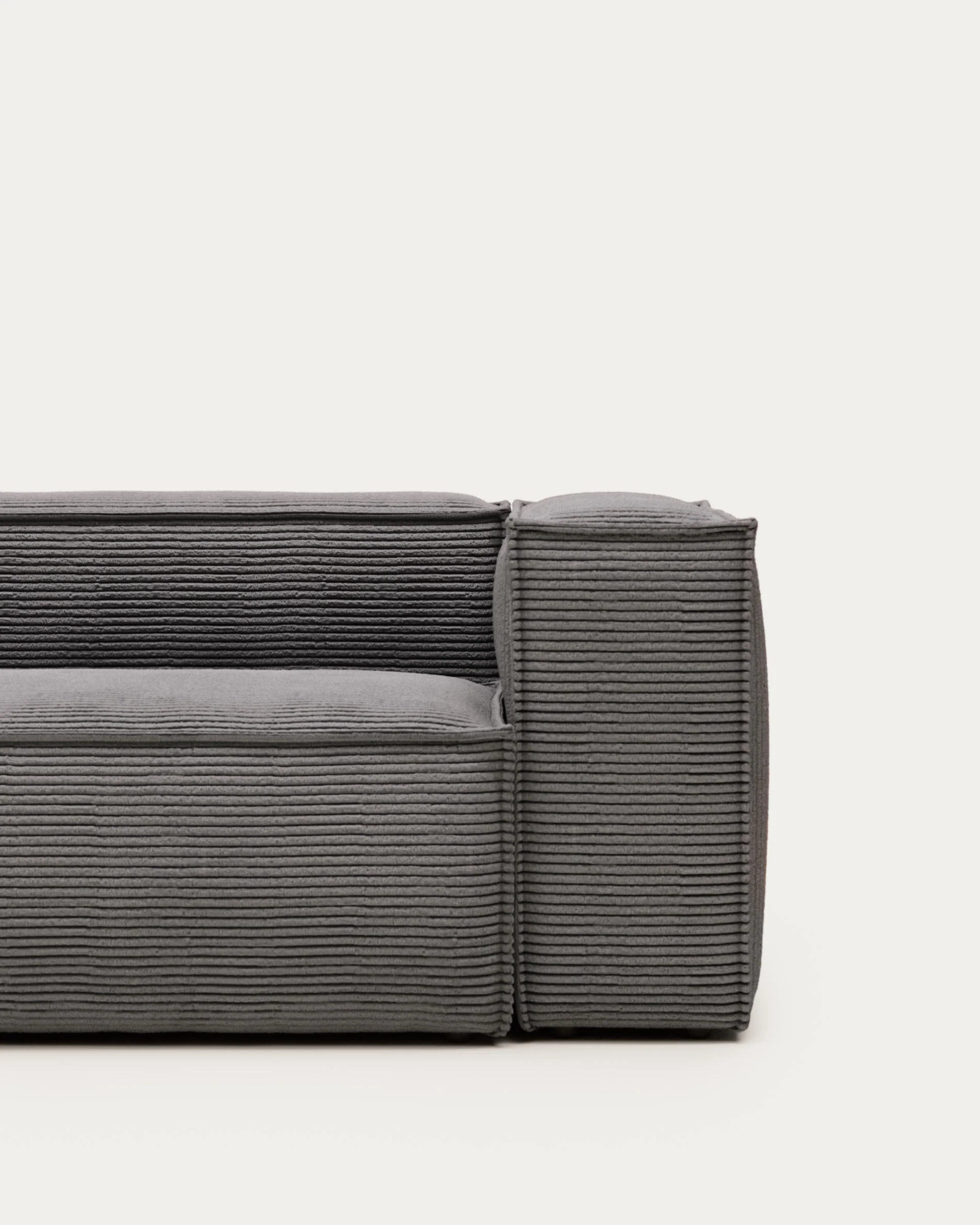 Blok 2 seater sofa thick grey corduroy 210 cm - Image 5