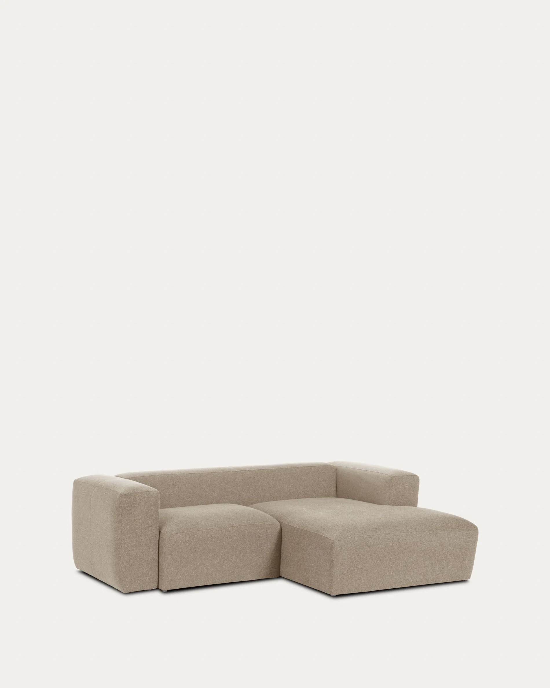 Blok 2 seater sofa with right chaise longue beige chenille 240 cm - Image 3