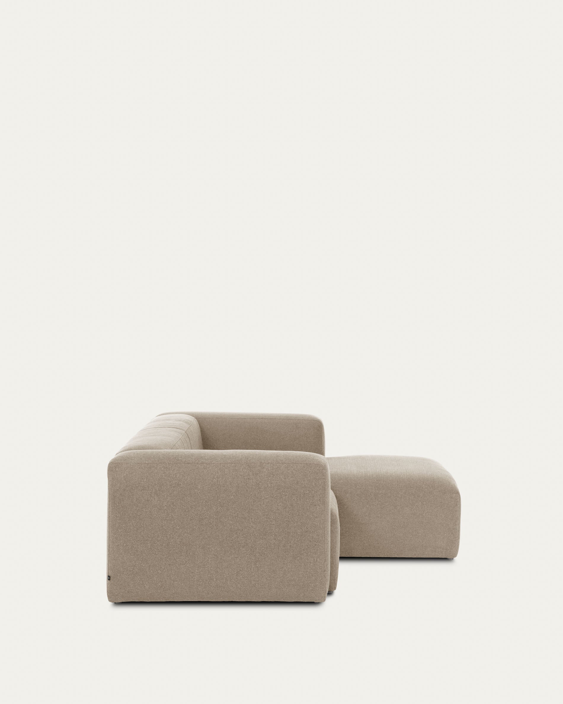 Blok 2 seater sofa with right chaise longue beige chenille 240 cm - Image 4