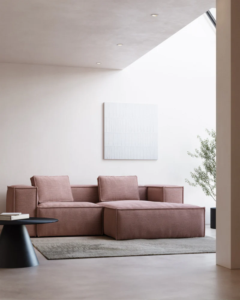Blok cushion thick pink corduroy 40 x 60 cm - Image 4