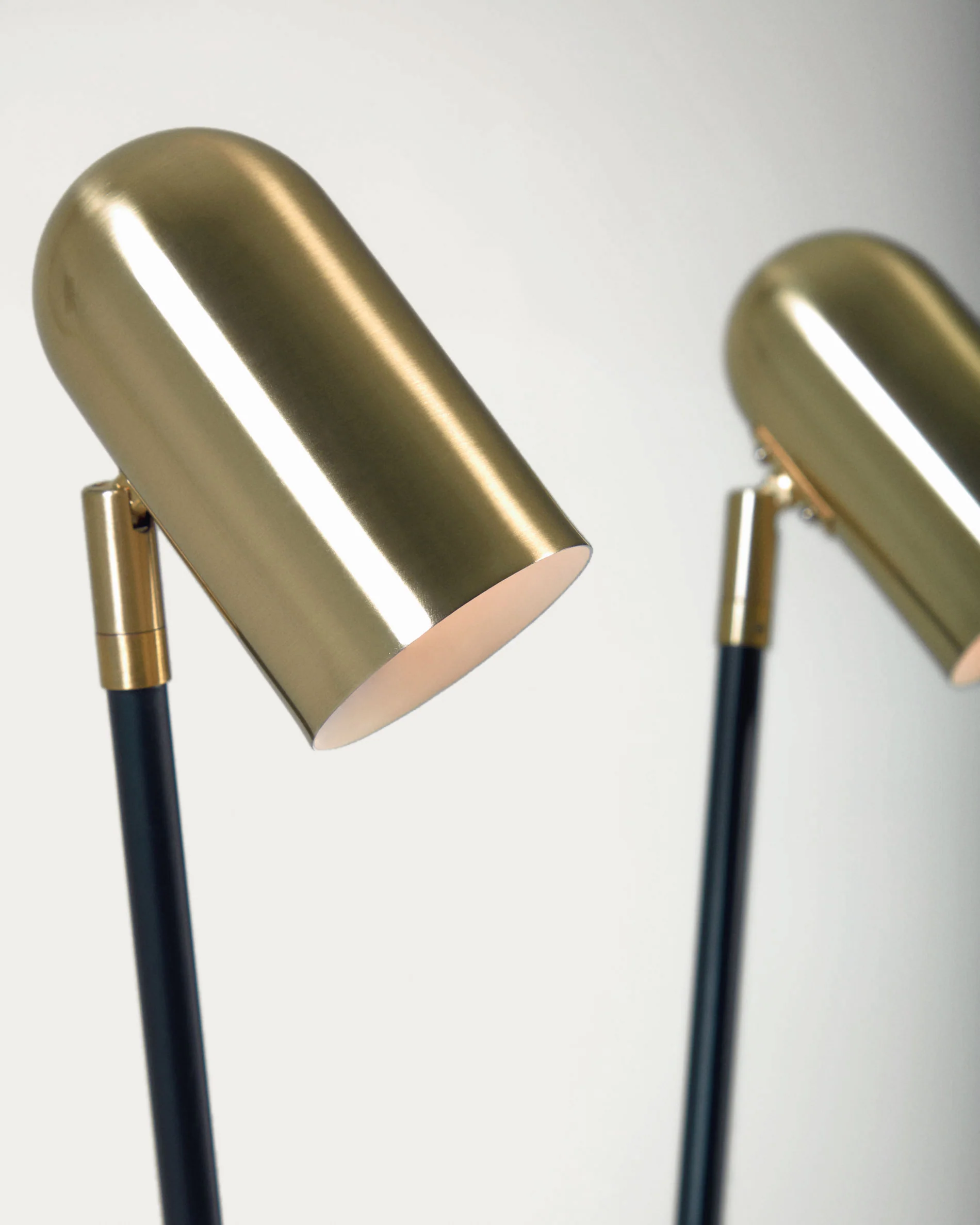 Clemence floor lamp in black metal with gold finish lampshades - Image 3
