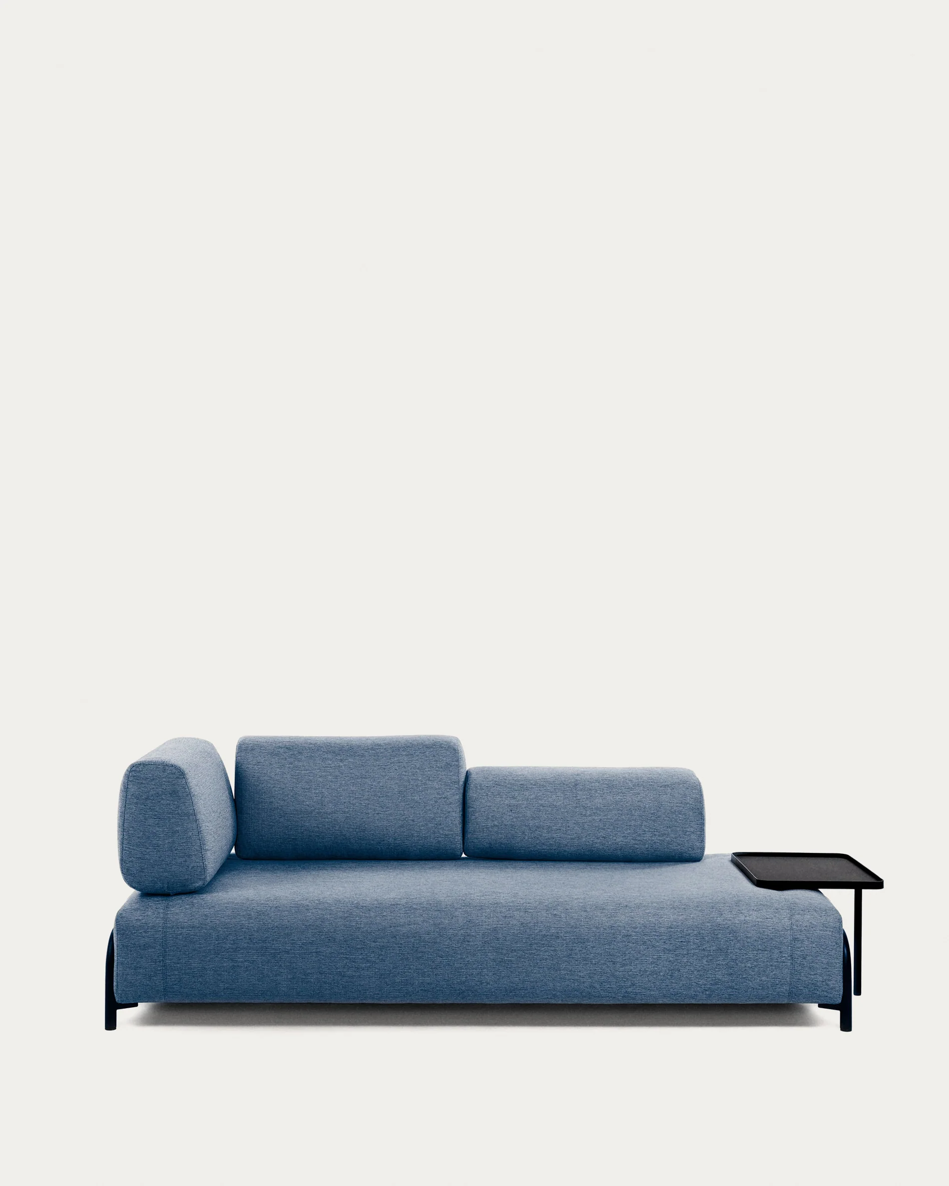 Compo 3 seater sofa with large tray in blue, 252 cm - Image 5