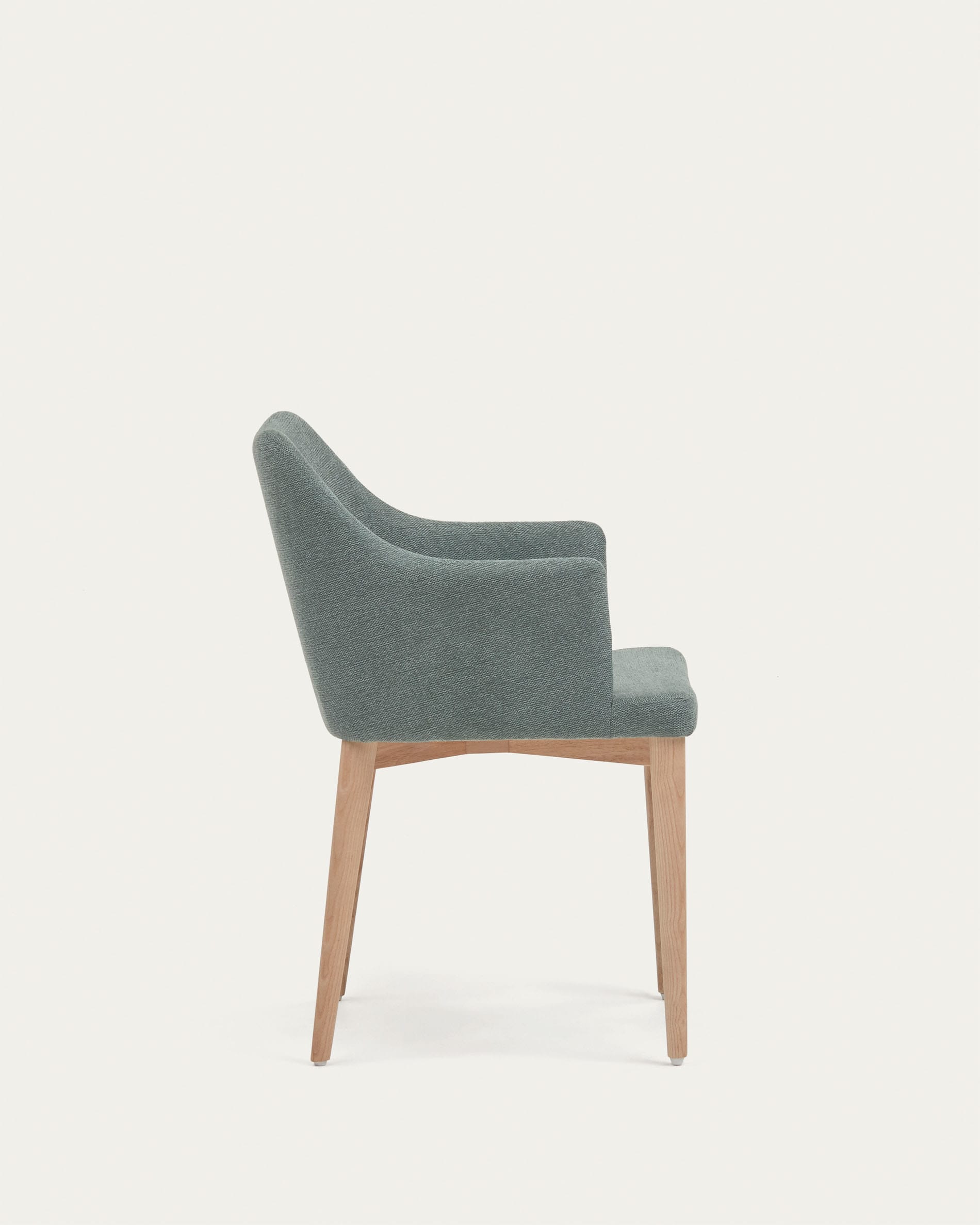 Croft chair in dark green chenille with solid ash wood legs - Image 4