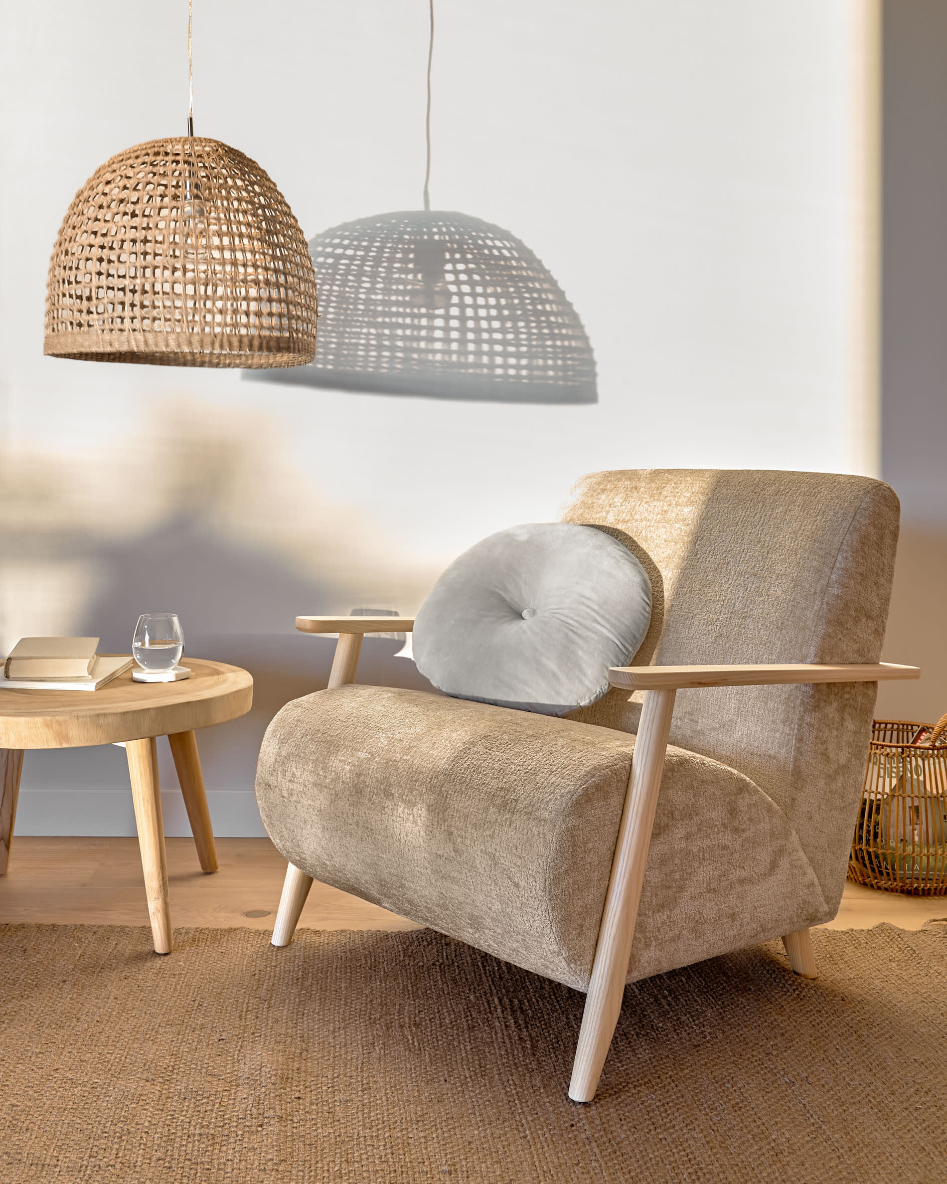 Cynara ceiling light shade in 100% natural fibres with natural finish Ø 49 cm - Image 2