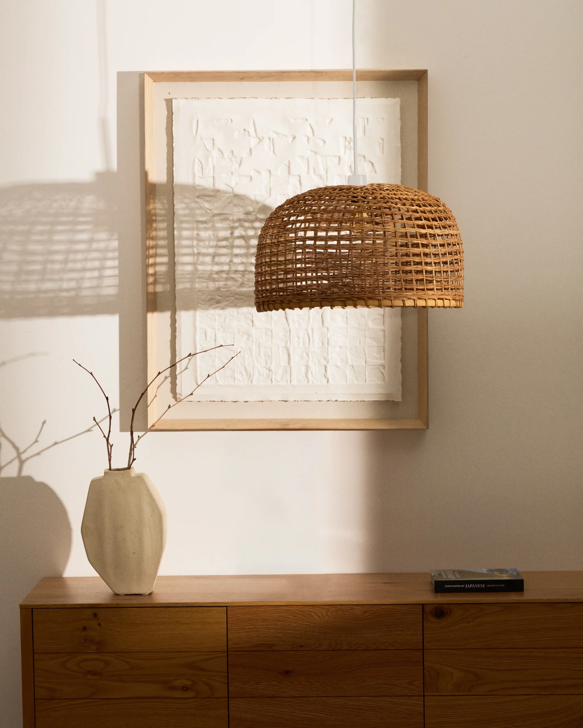 Dakira ceiling lamp shade in rattan with natural finish Ø52cm - Image 2