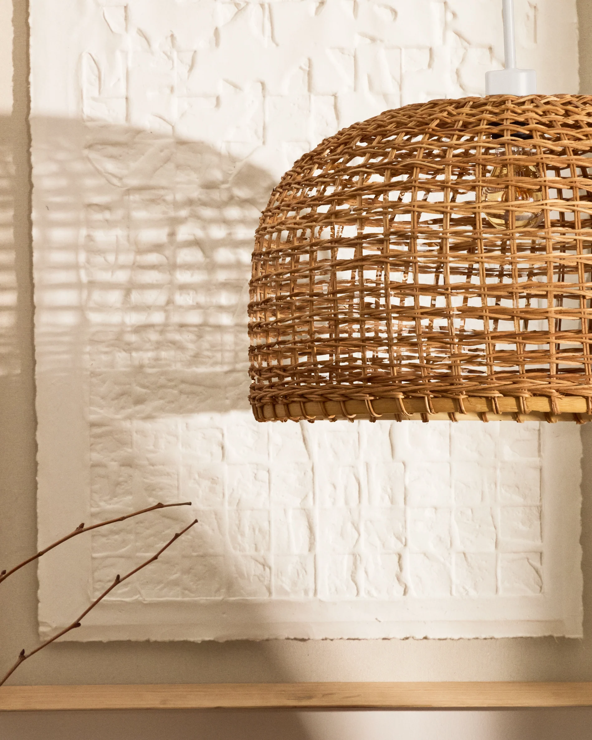 Dakira ceiling lamp shade in rattan with natural finish Ø52cm - Image 4
