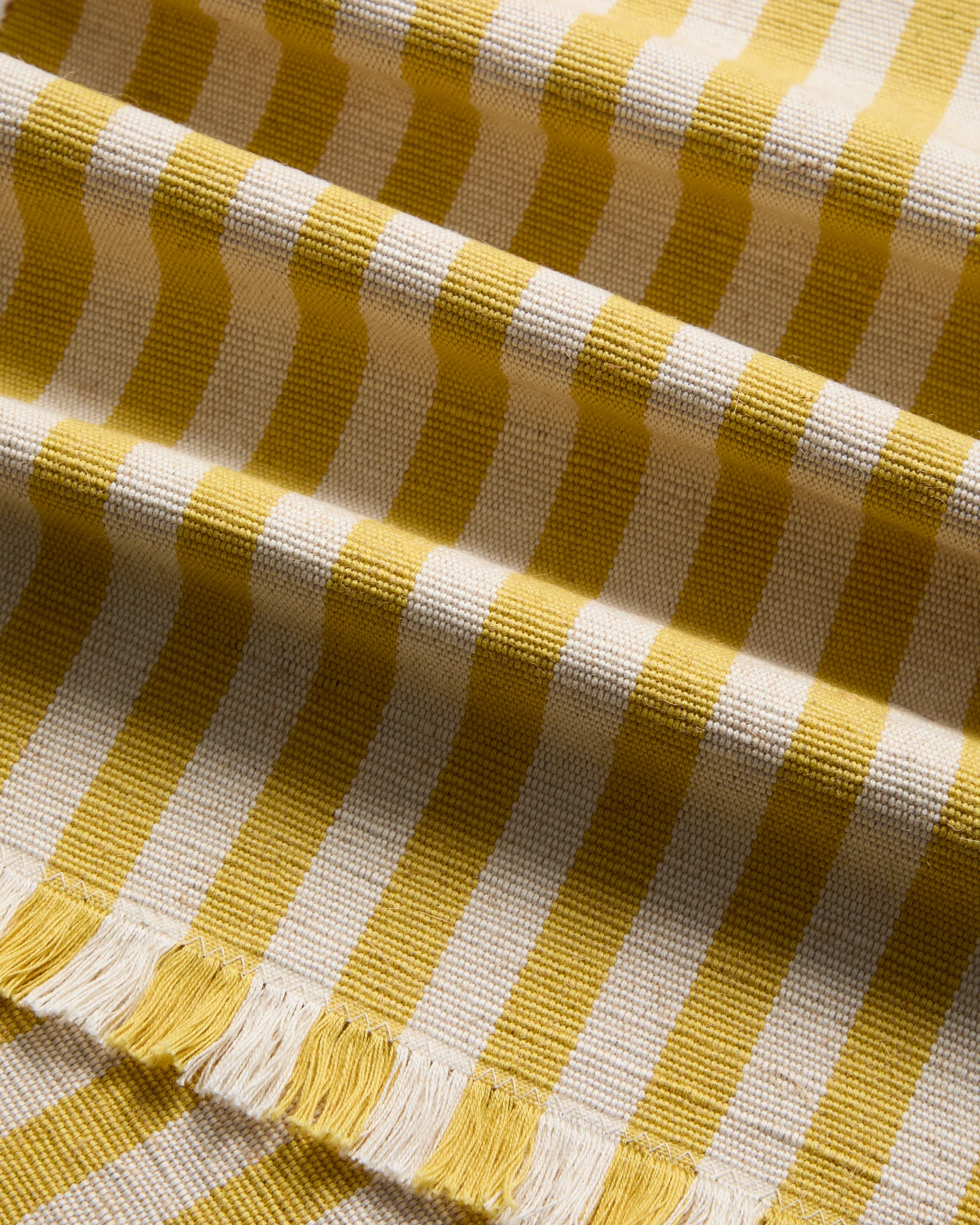 Daltan set of 2 yellow striped cotton and jute placemats 35 x 50cm - Image 5