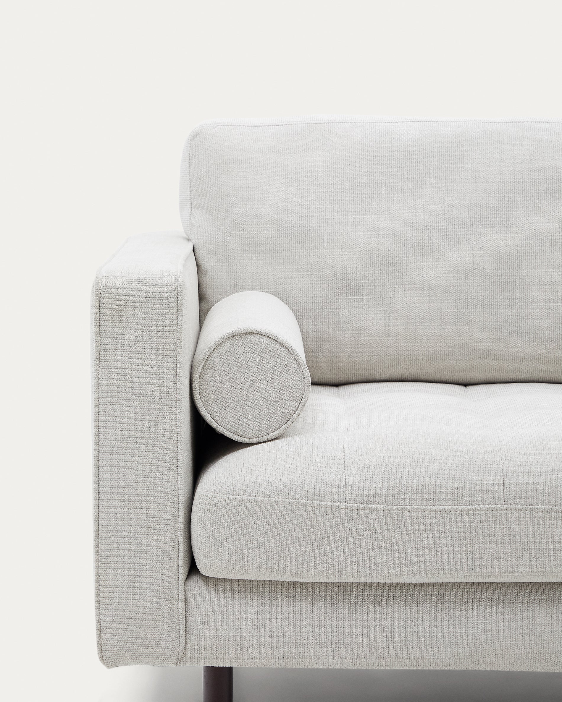 Debra 3-seater sofa with pearl chenille footrest and wenge finished legs, 222 cm FSC Mix Credit - Image 3