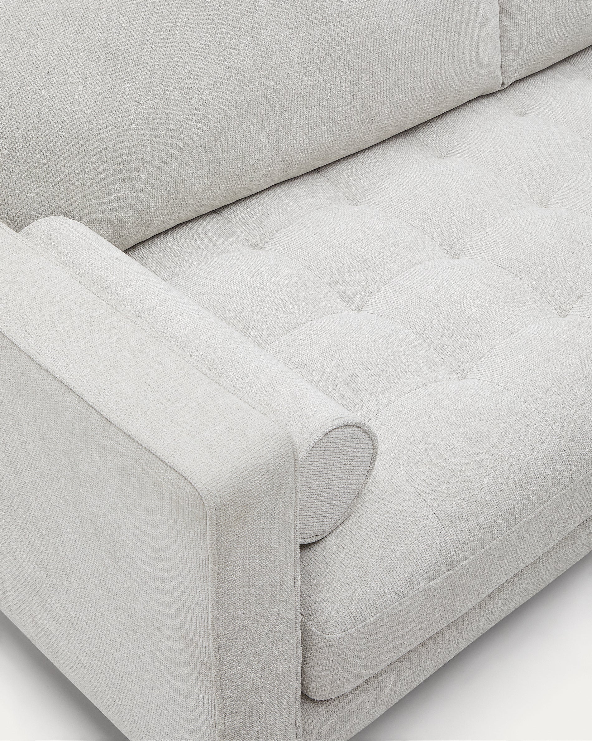 Debra 3-seater sofa with pearl chenille footrest and wenge finished legs, 222 cm FSC Mix Credit - Image 4