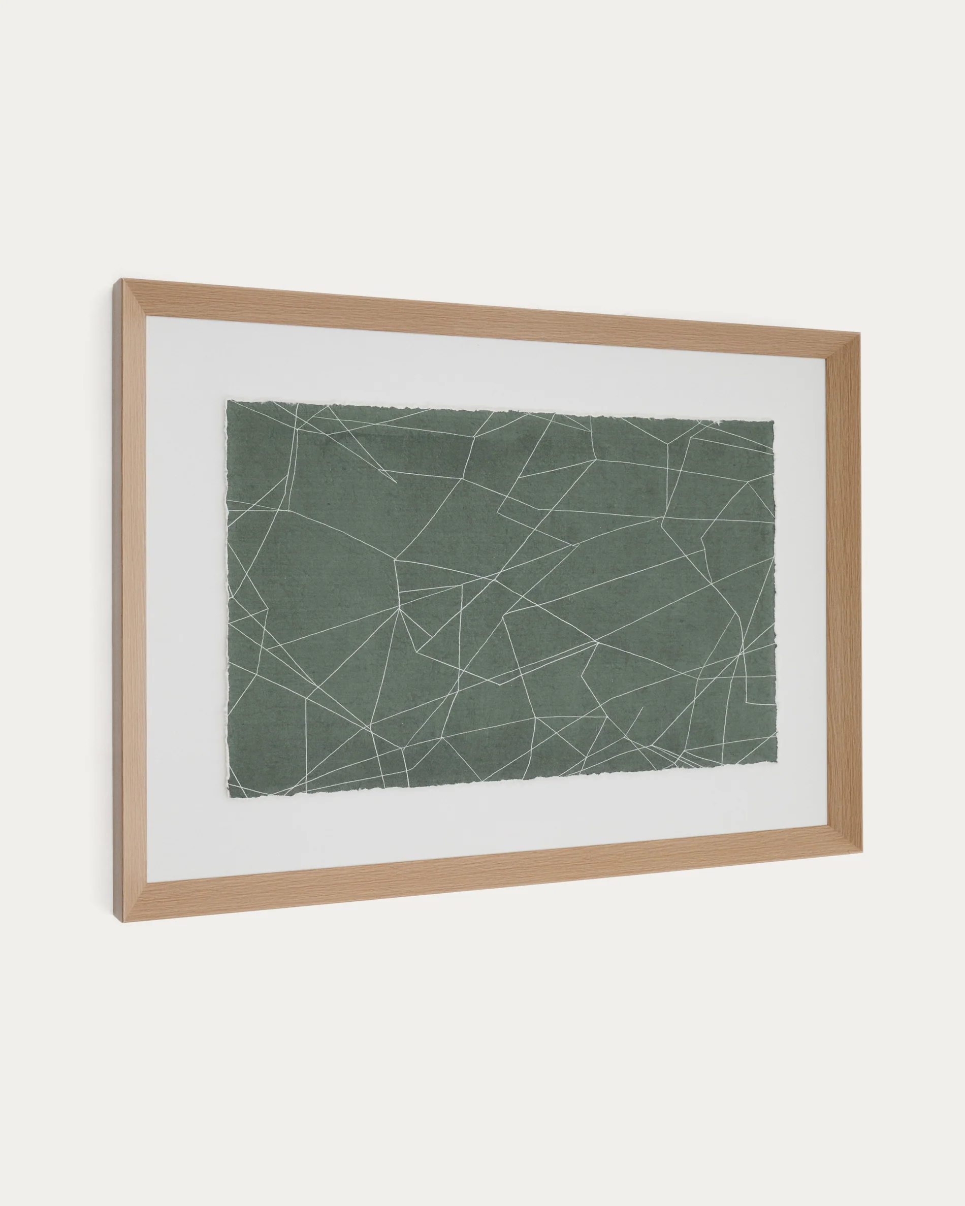 Durkan abstract picture on green recycled paper 100 x 70cm - Image 6