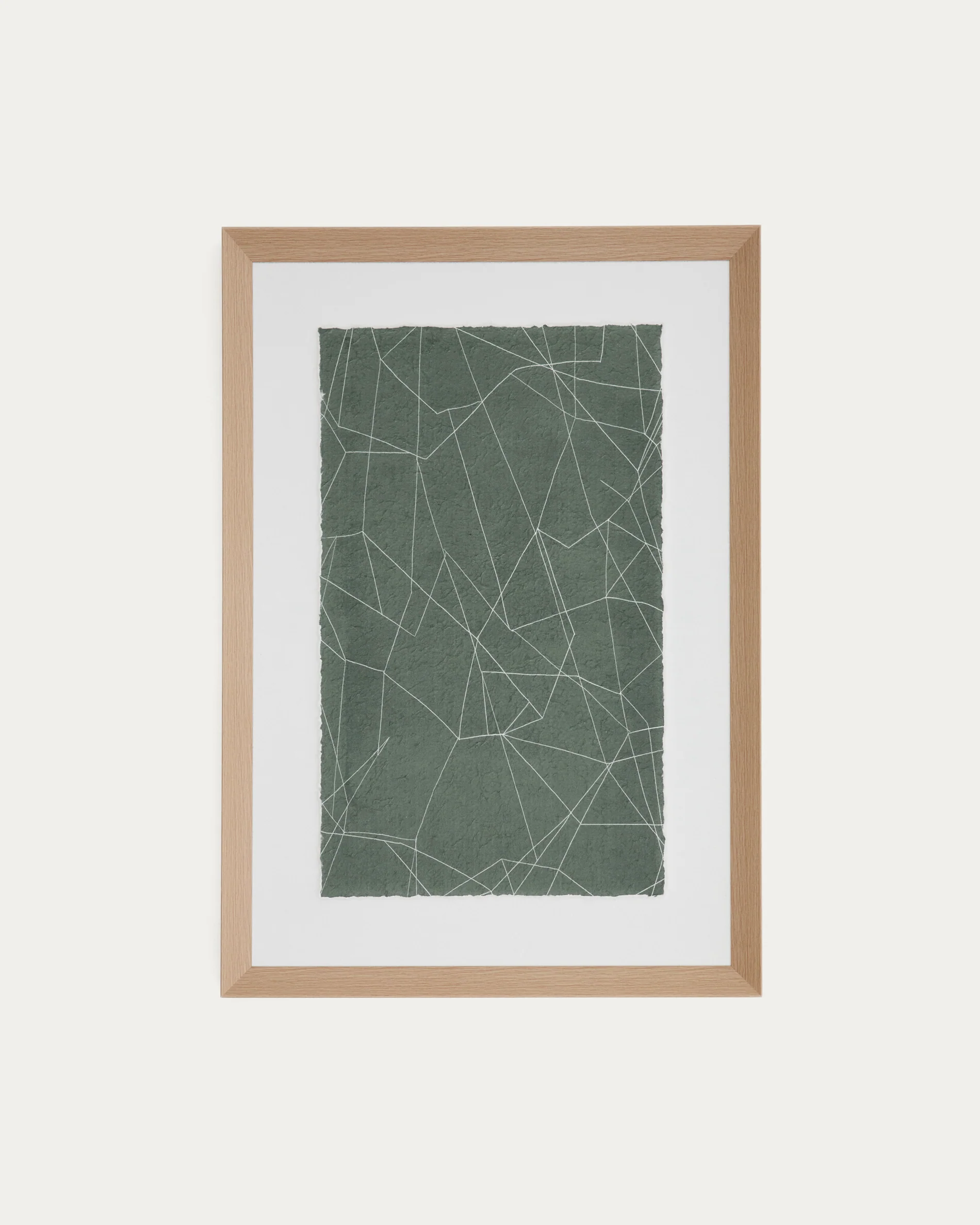 Durkan abstract picture on green recycled paper 100 x 70cm - Image 8