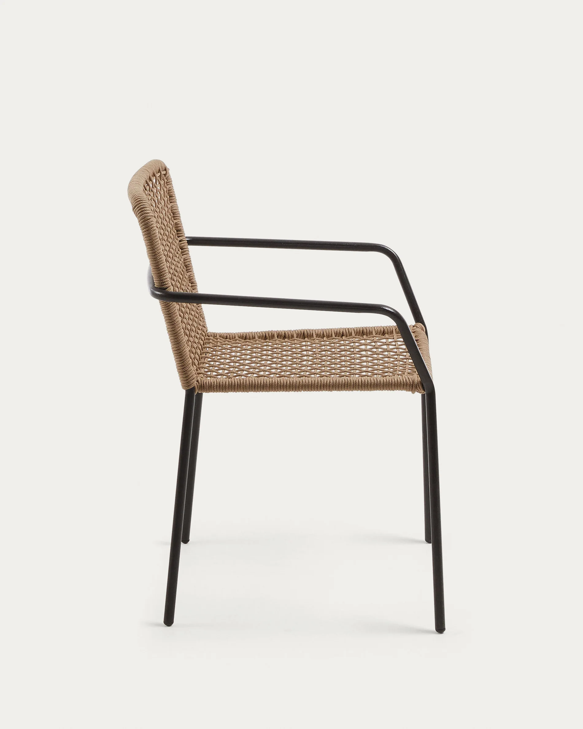 Ellen stackable chair in beige cord with galvanised steel - Image 5