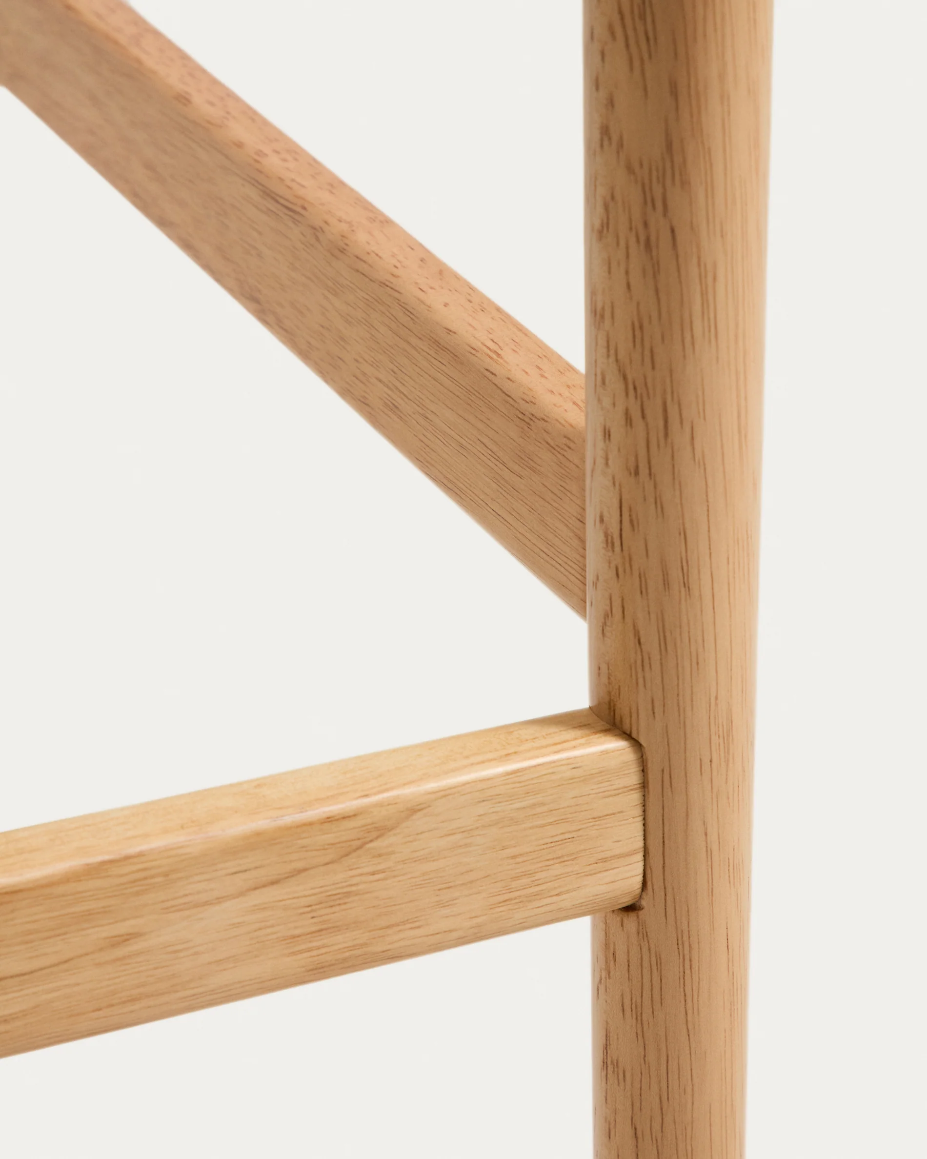 Evera stool with backrest in oak veneer with natural finish 65cm - Image 9