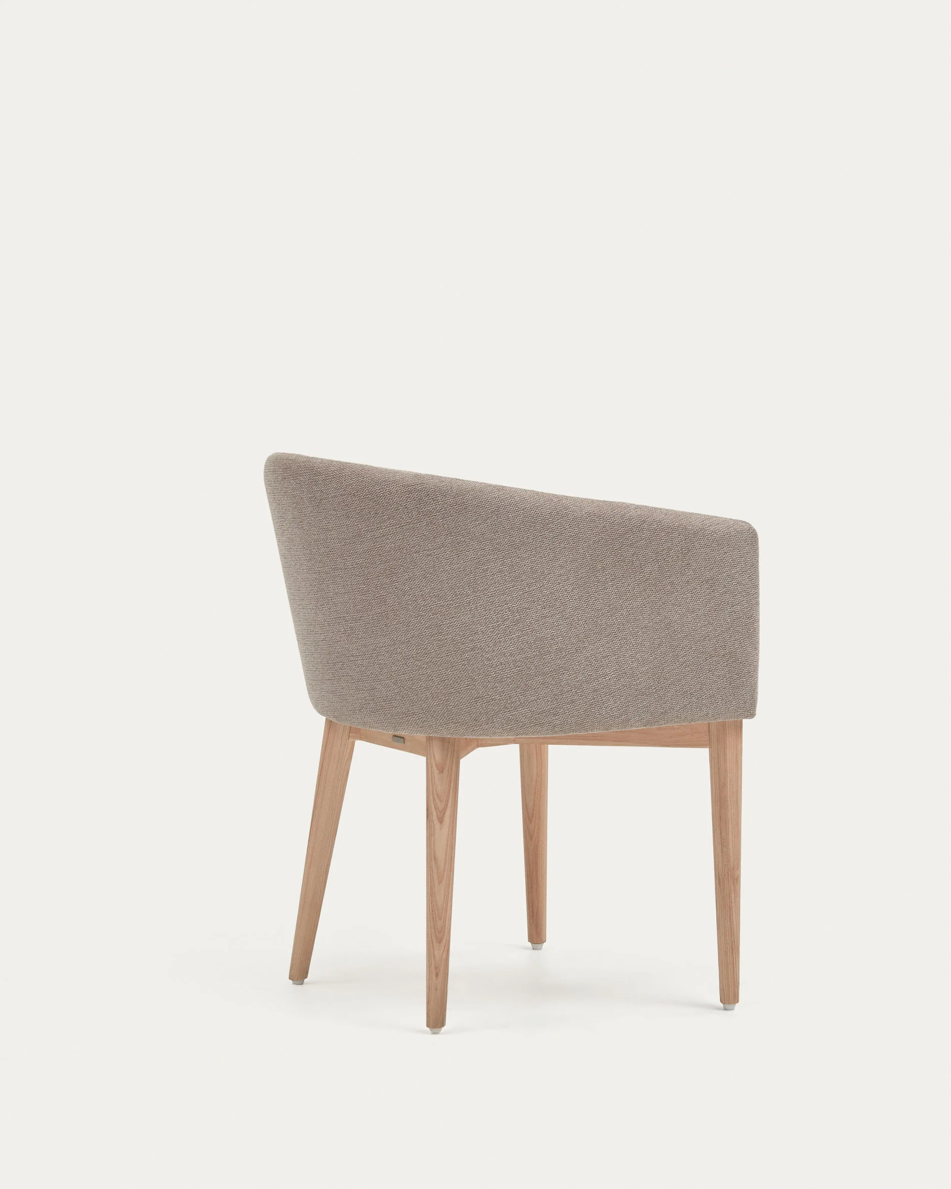 Harlan brown chenille chair with solid ash wood legs - Image 7
