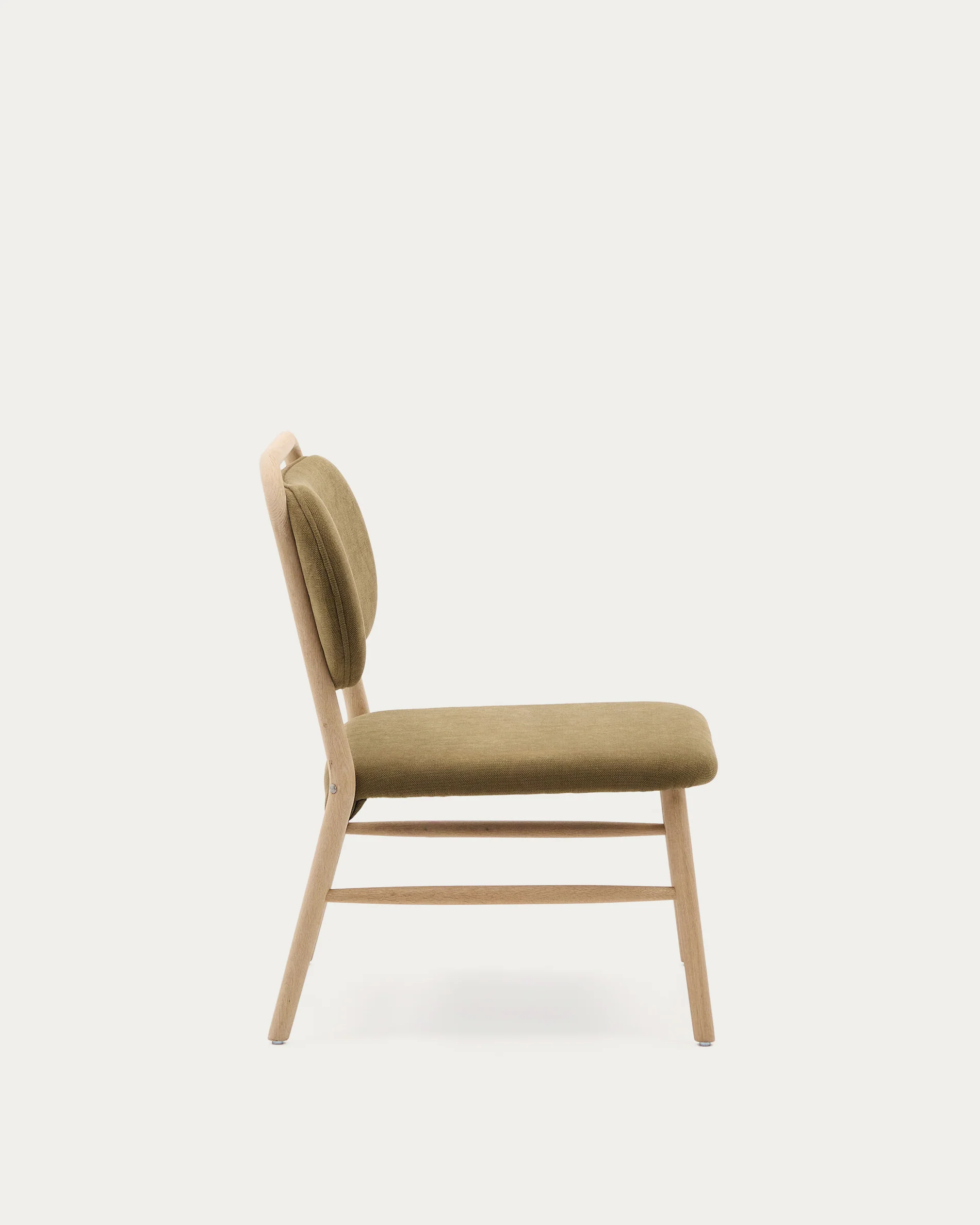 Helda armchair in green chenille and FSC Mix Credit solid oak wood - Image 6