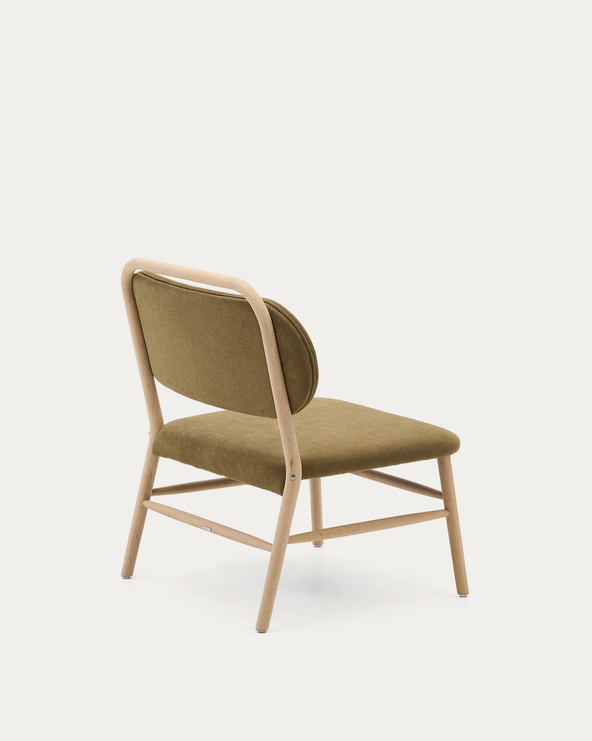 Helda armchair in green chenille and FSC Mix Credit solid oak wood - Image 8