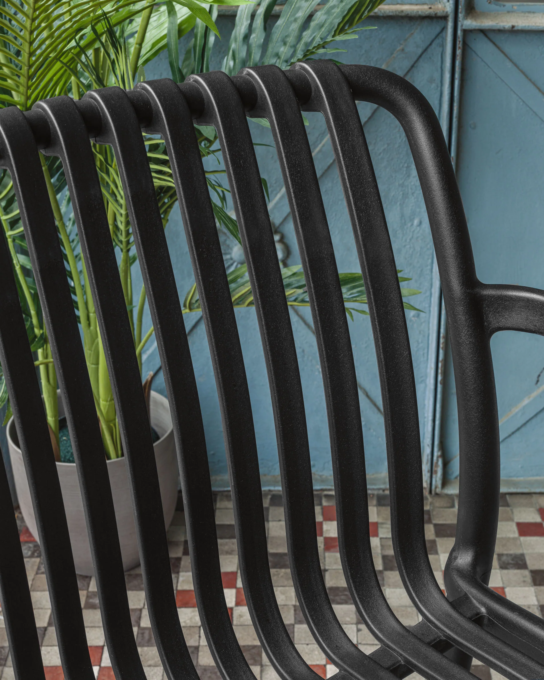 Isabellini stackable outdoor chair in black - Image 7