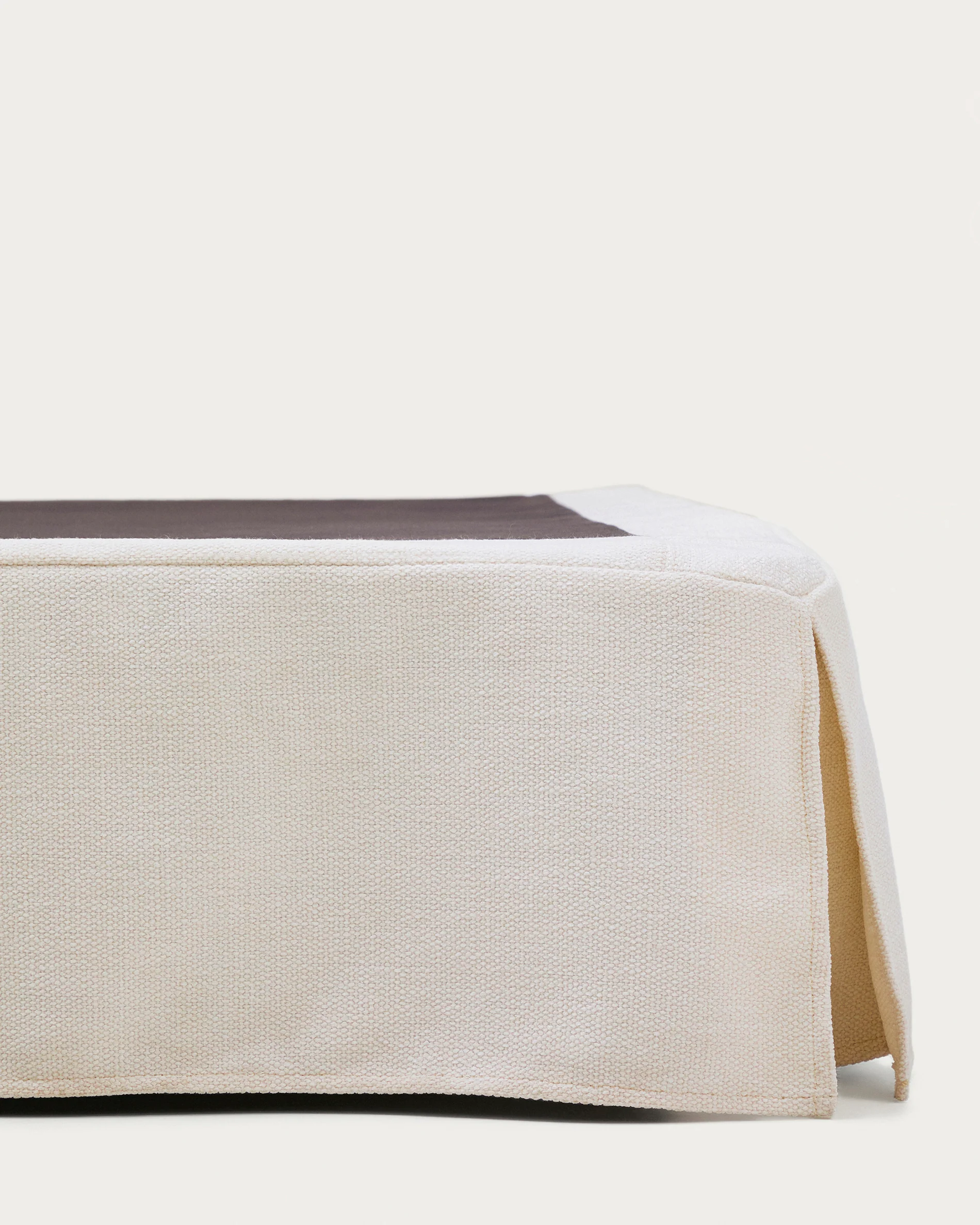 Jaira base cover in white chenille for 90 x 200cm bed - Image 3