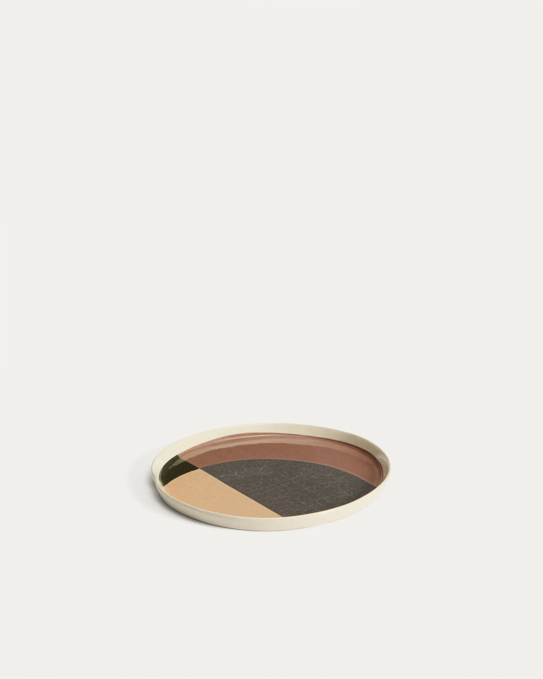 Julnet dessert plate in brown ceramic