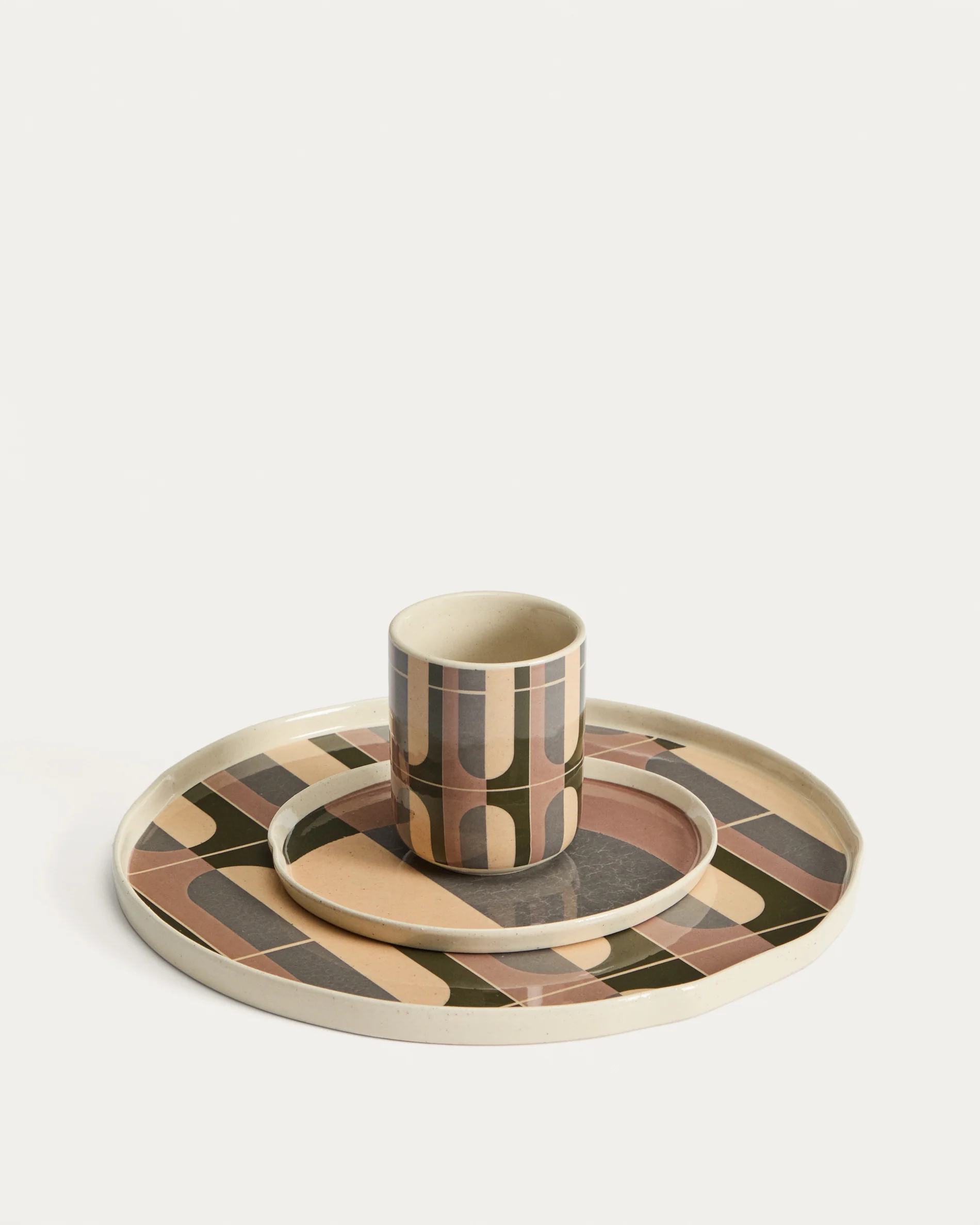 Julnet dessert plate in brown ceramic - Image 5
