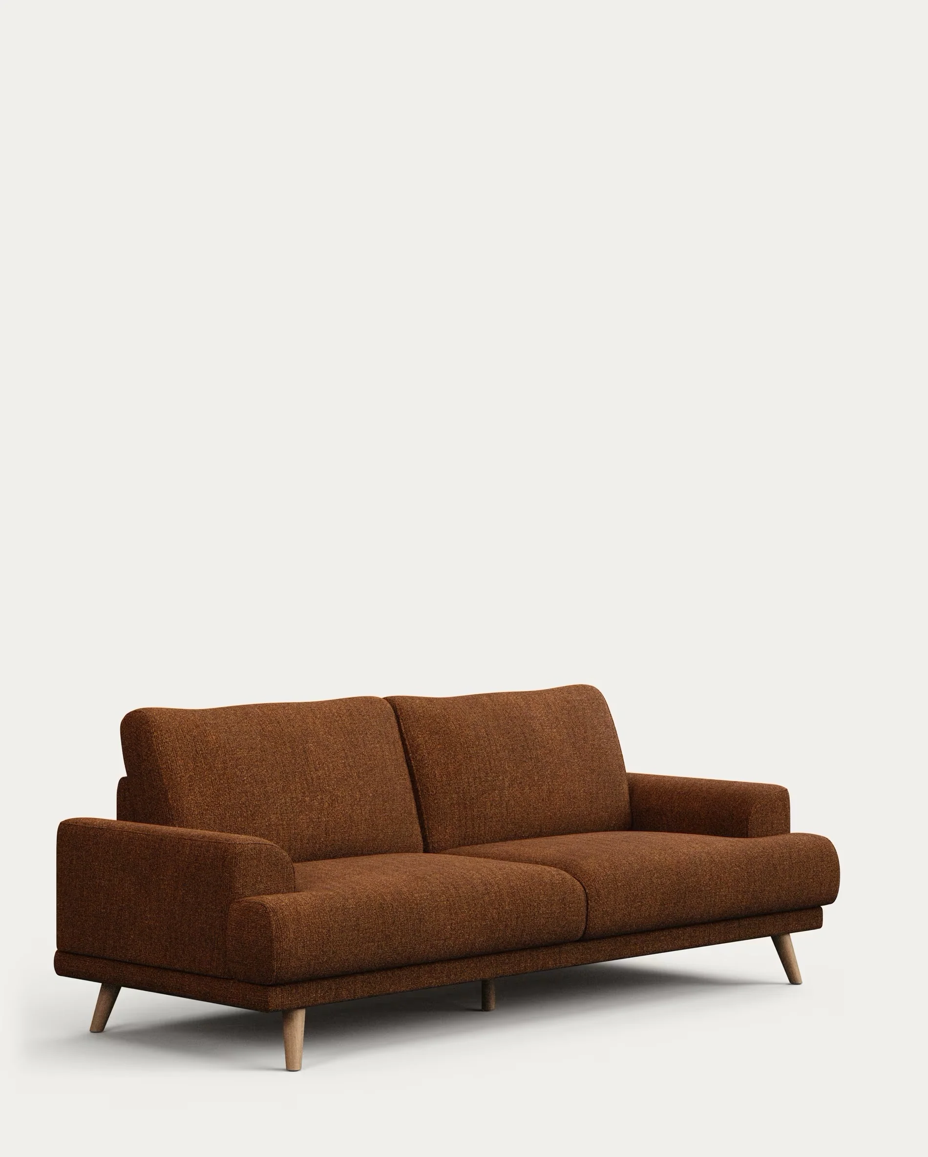 Karin 3 seater sofa in pumpkin with solid beech wood legs, 231 cm - Image 4