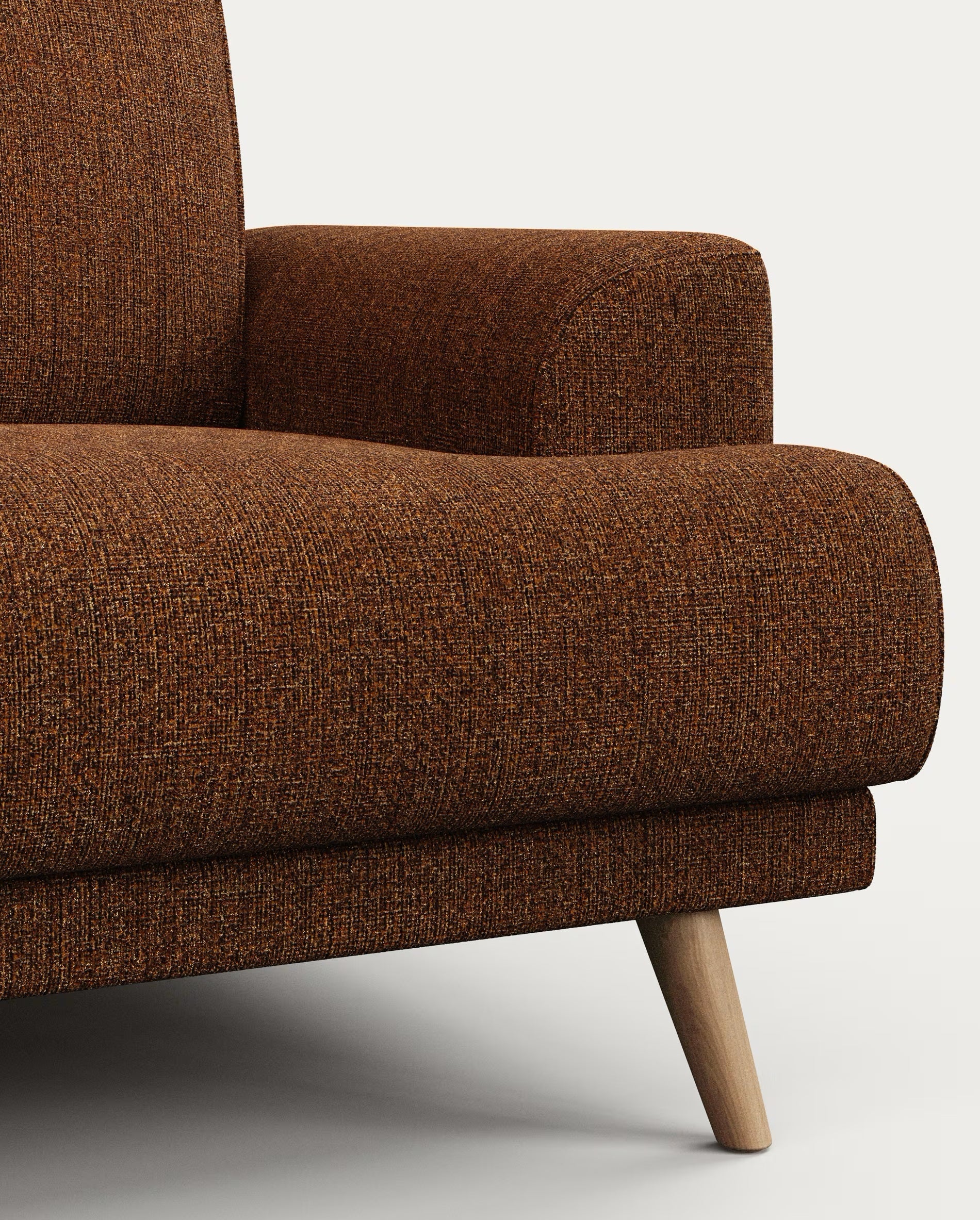 Karin 3 seater sofa in pumpkin with solid beech wood legs, 231 cm - Image 5