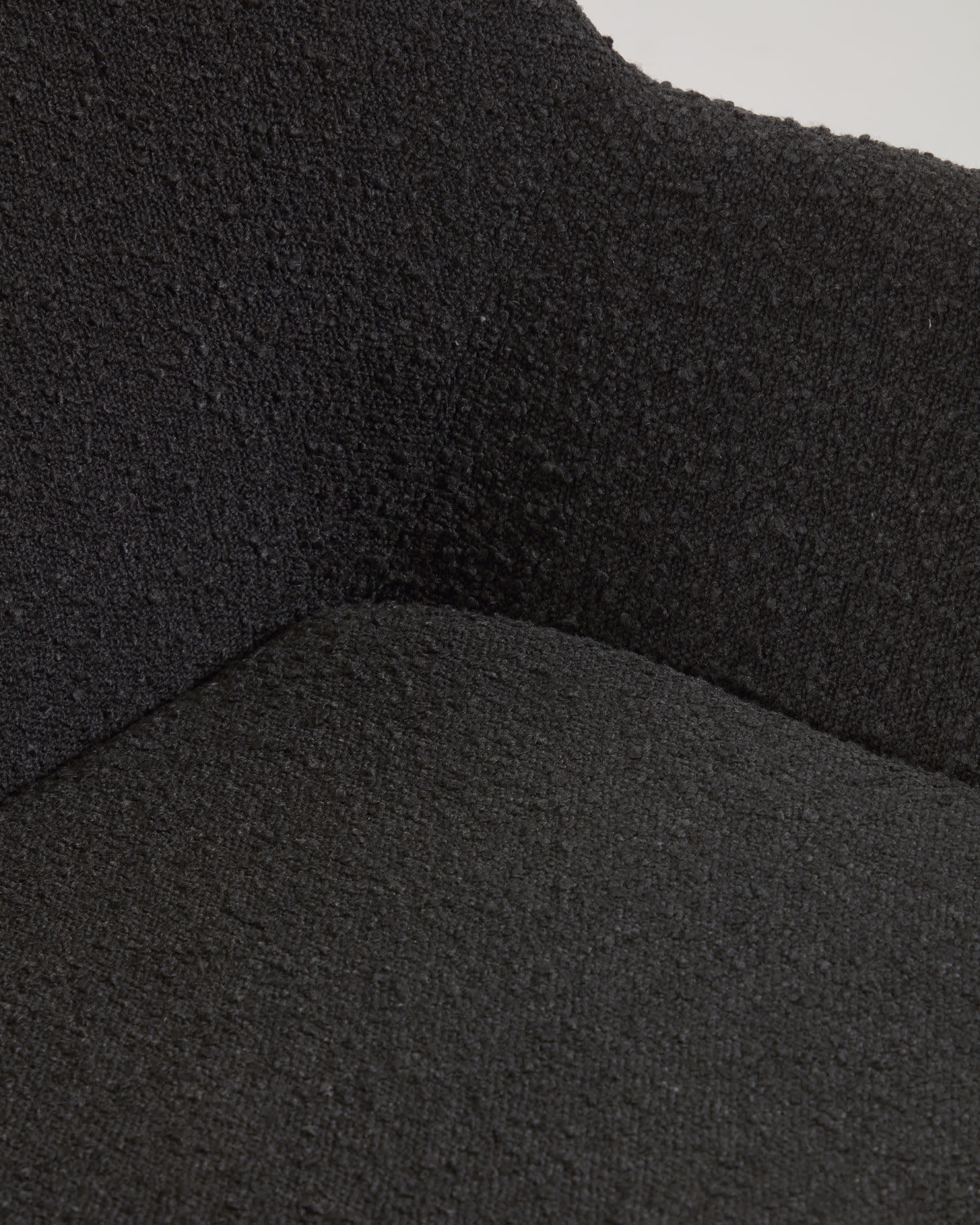 Konna chair in black bouclé with solid ash wood legs in a natural finish - Image 3