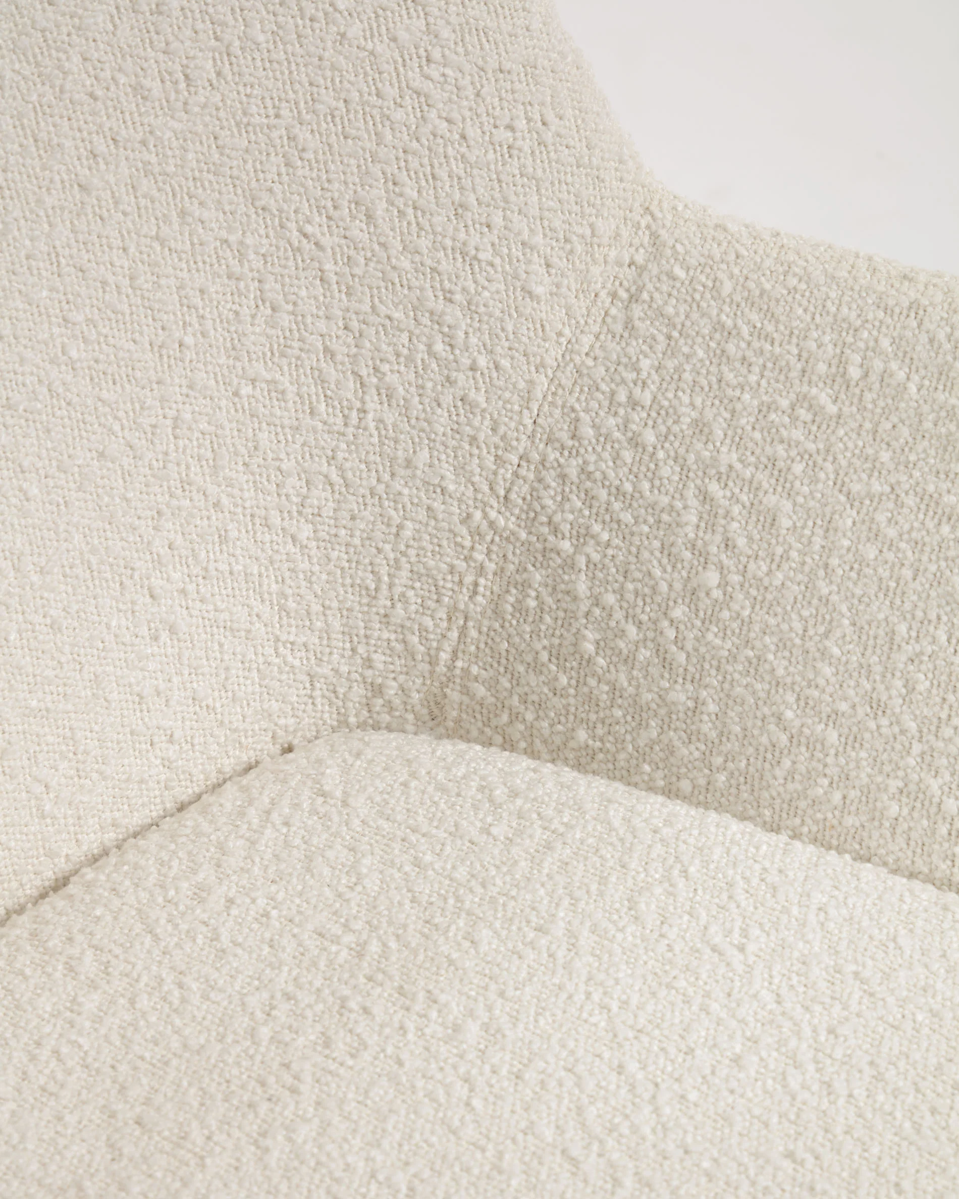 Konna chair in white bouclé with solid ash wood legs in a natural finish - Image 3
