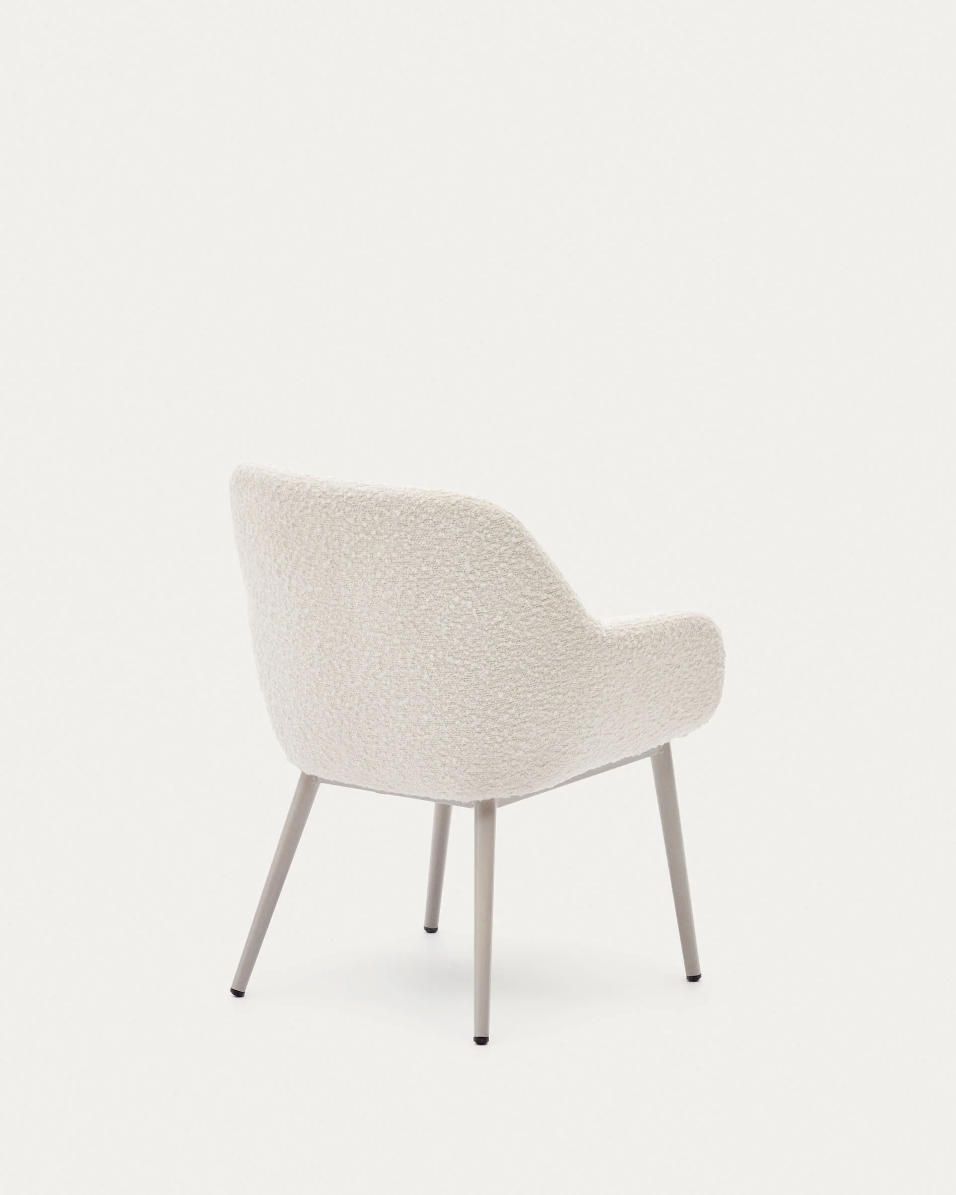 Konna children's chair in white bouclé with steel legs and a beige finish - Image 8