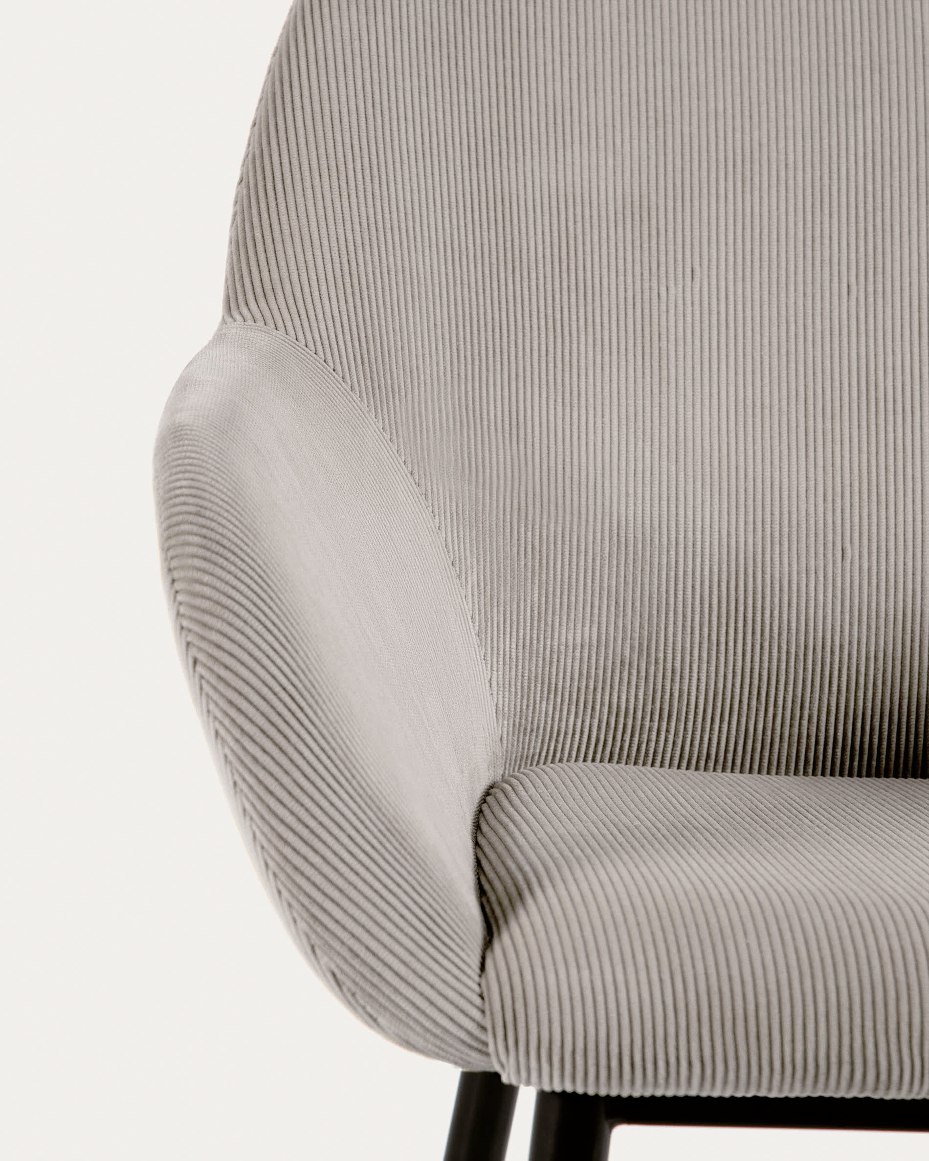 Konna light grey corduroy chair - Image 3