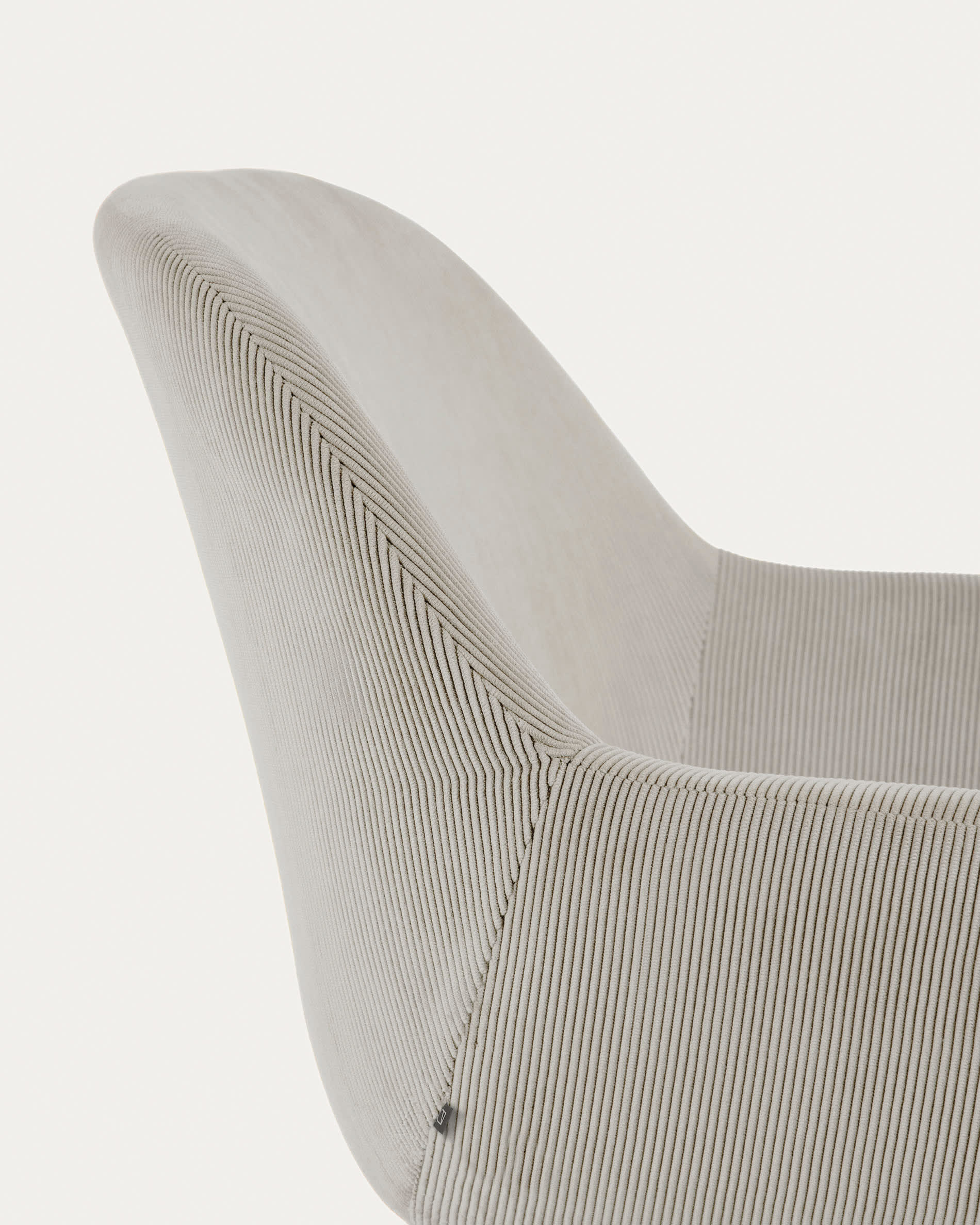 Konna light grey corduroy chair - Image 5