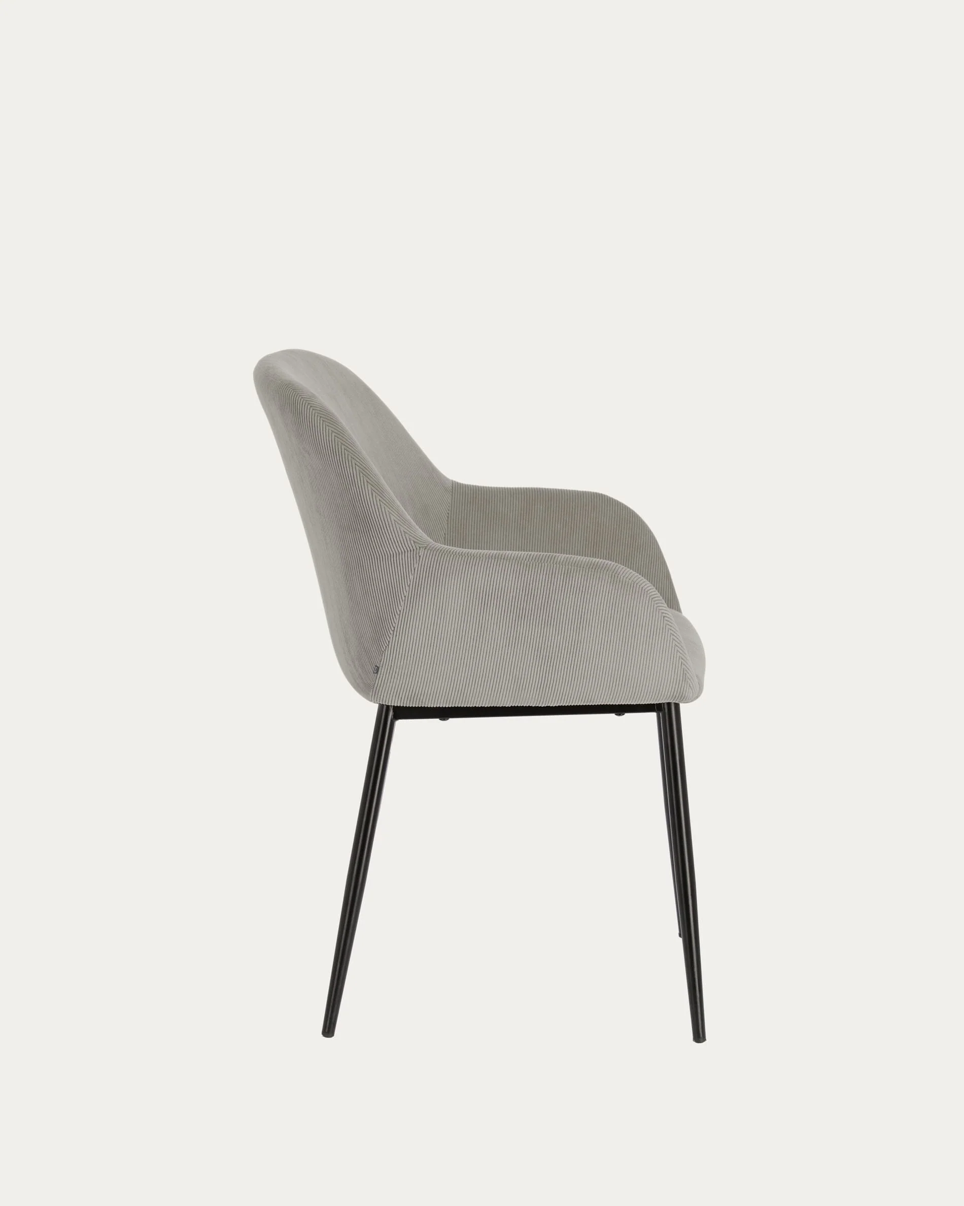 Konna light grey corduroy chair - Image 6