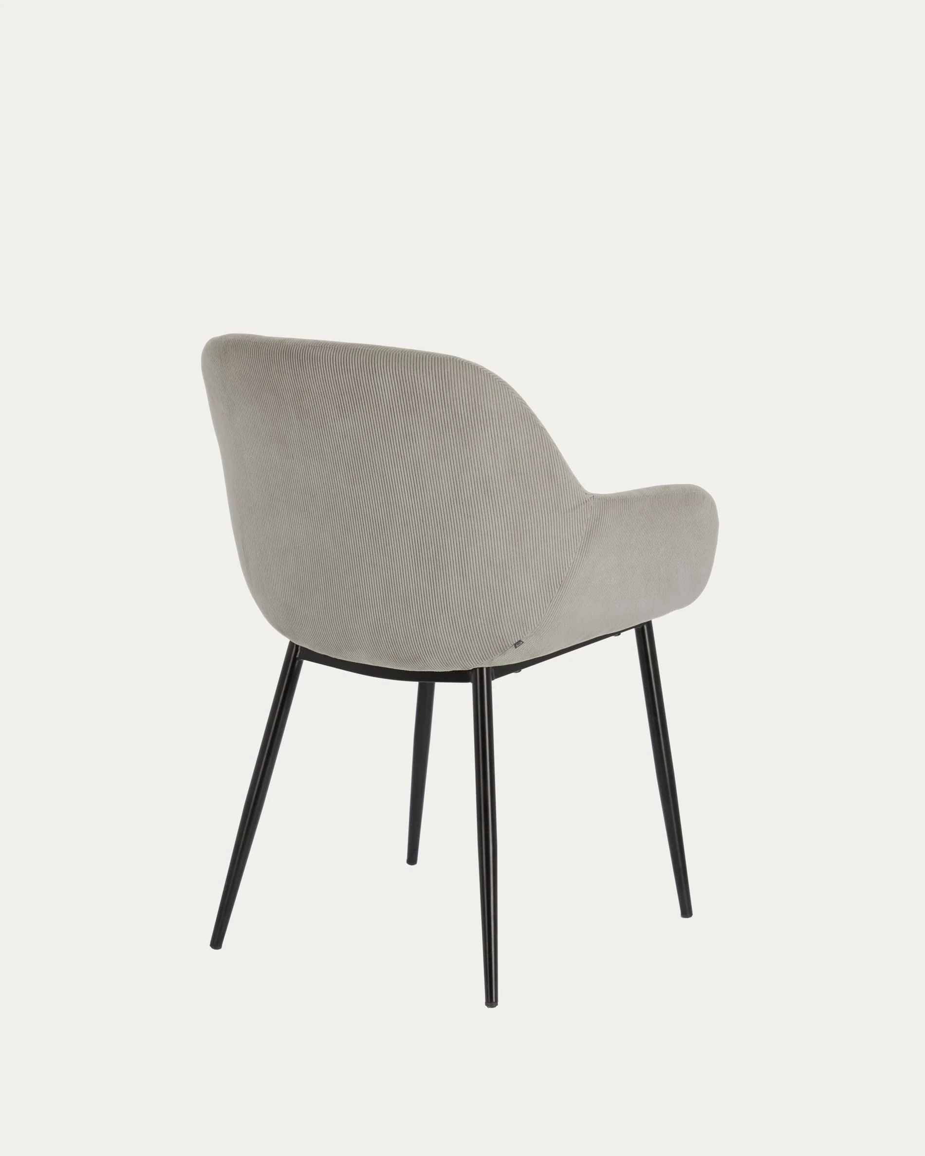 Konna light grey corduroy chair - Image 9