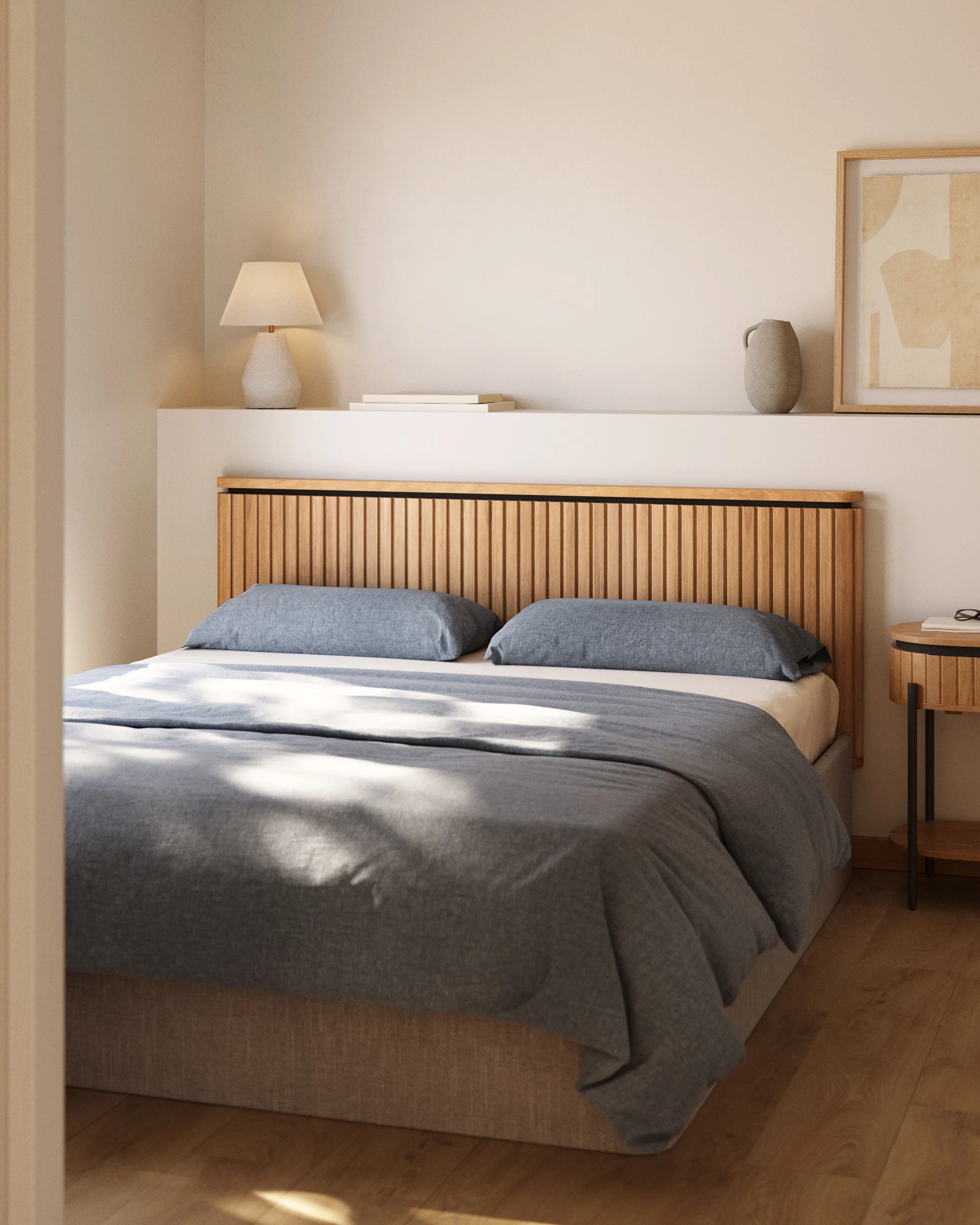 Licia solid mango wood and metal headboard with a black finish for a bed up to 180 cm - Image 2