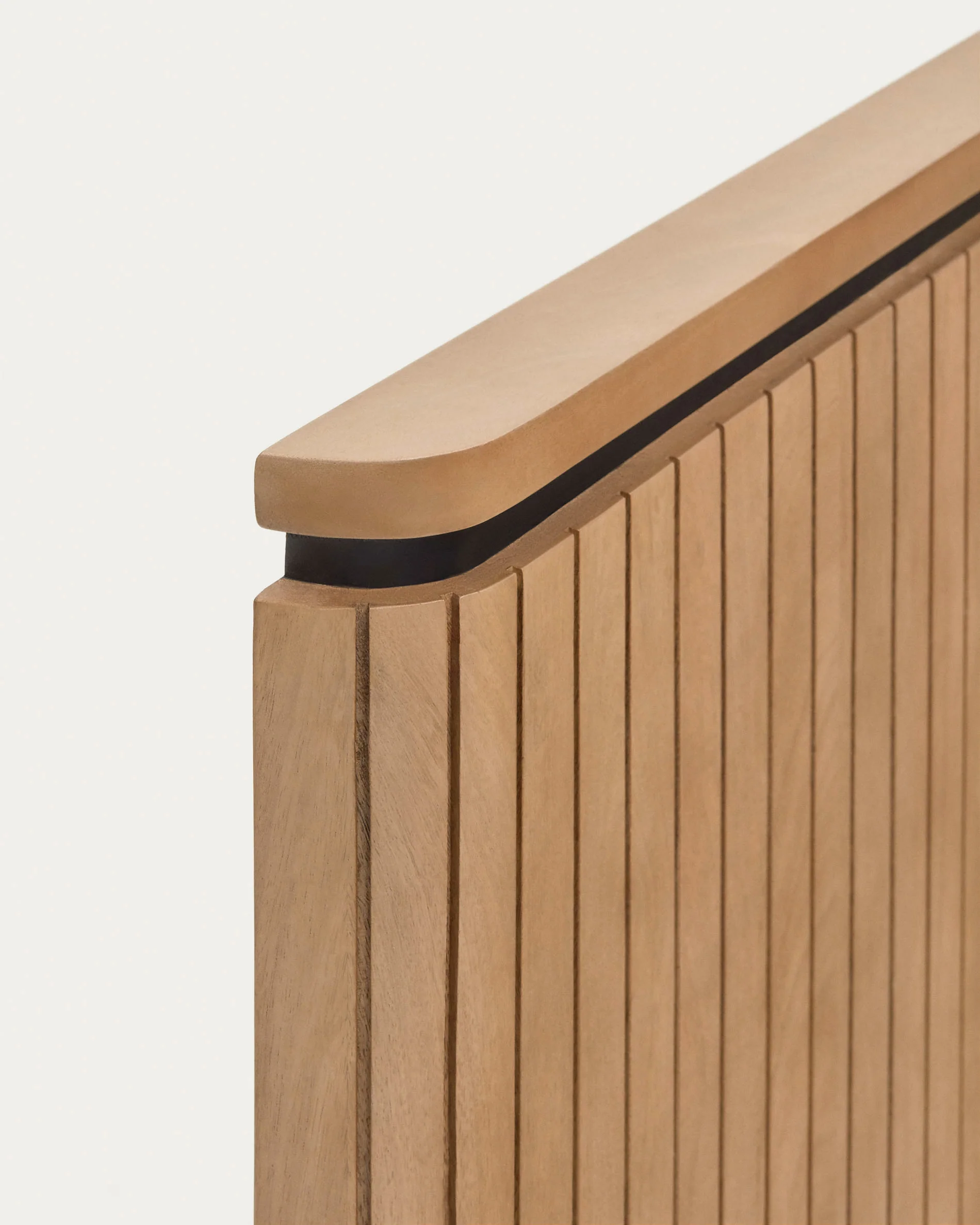 Licia solid mango wood and metal headboard with a black finish for a bed up to 180 cm - Image 3