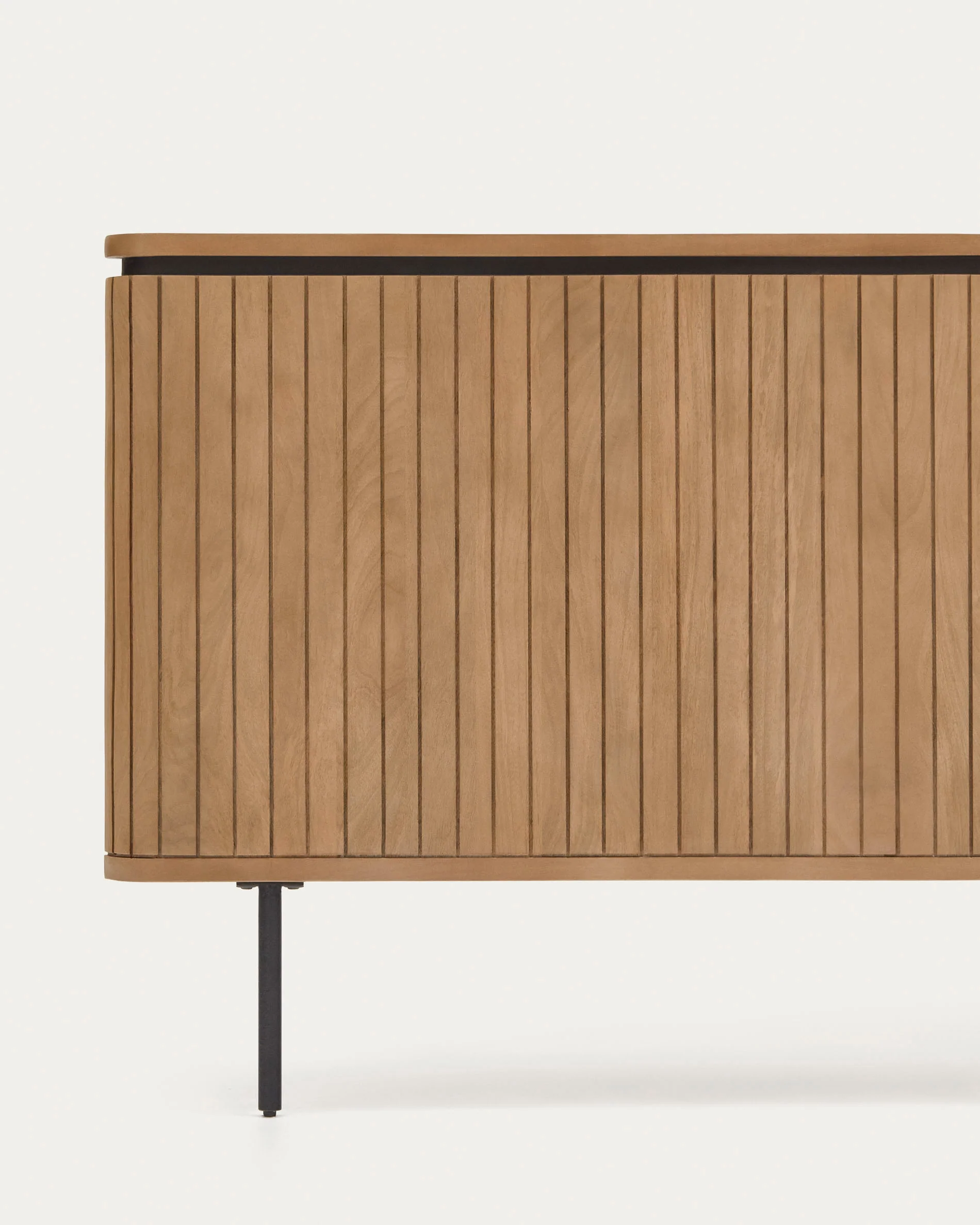Licia solid mango wood and metal headboard with a black finish for a bed up to 180 cm - Image 5