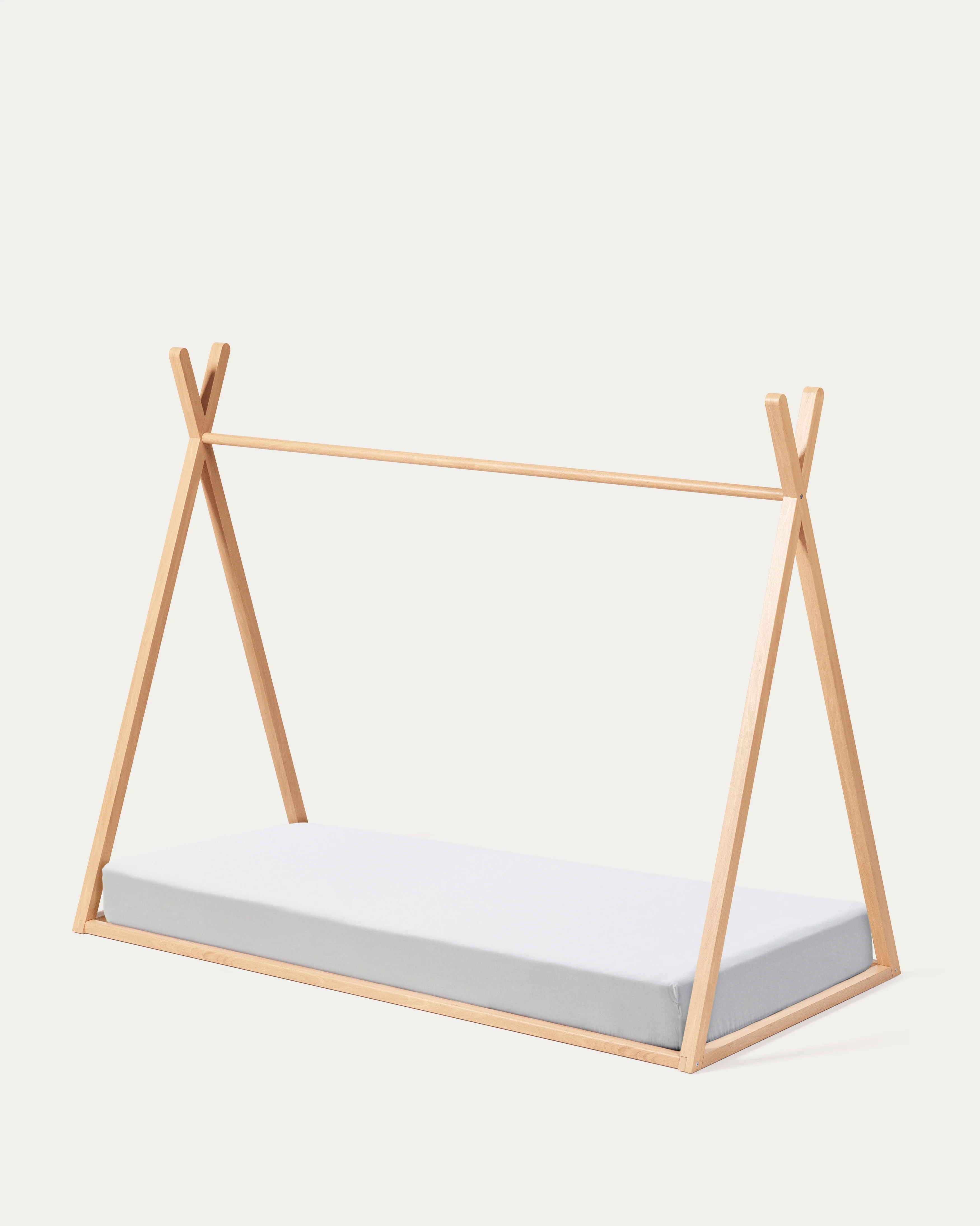 Maralis teepee bed made of solid beech wood with a natural finish, for 90 x 190 cm mattresses - Image 6