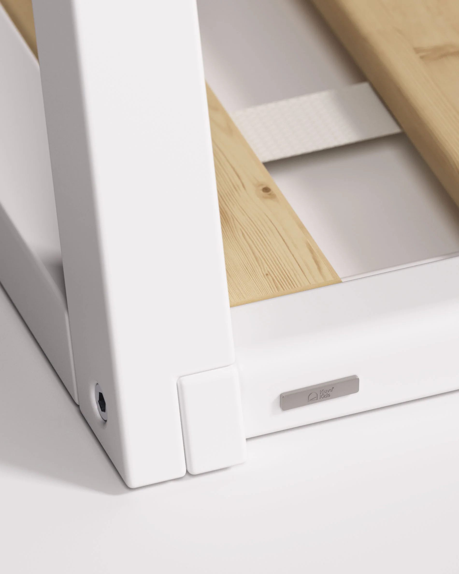 Maralis teepee bed made of solid beech wood with a white finish, for 90 x 190 cm mattresses - Image 3