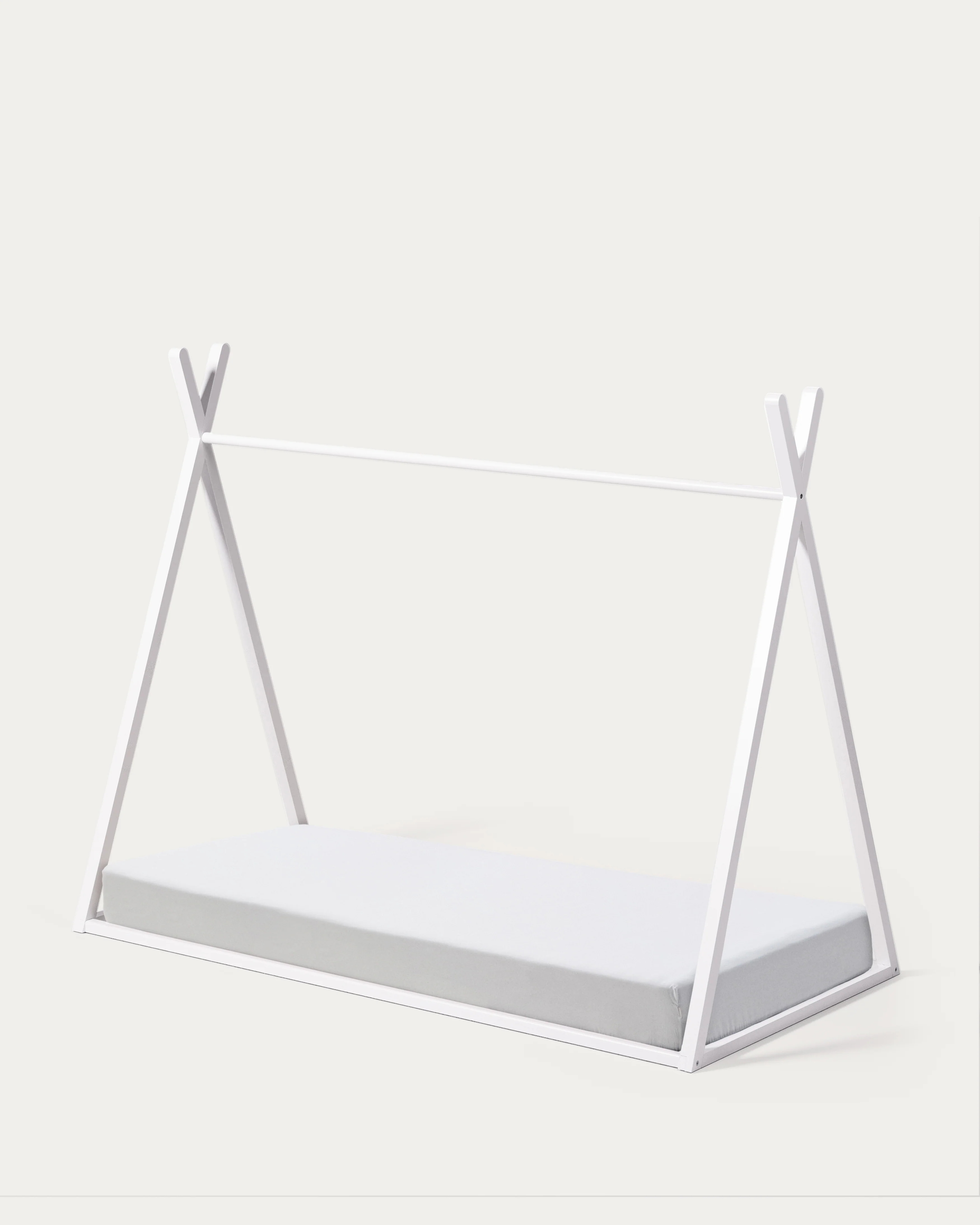 Maralis teepee bed made of solid beech wood with a white finish, for 90 x 190 cm mattresses - Image 6
