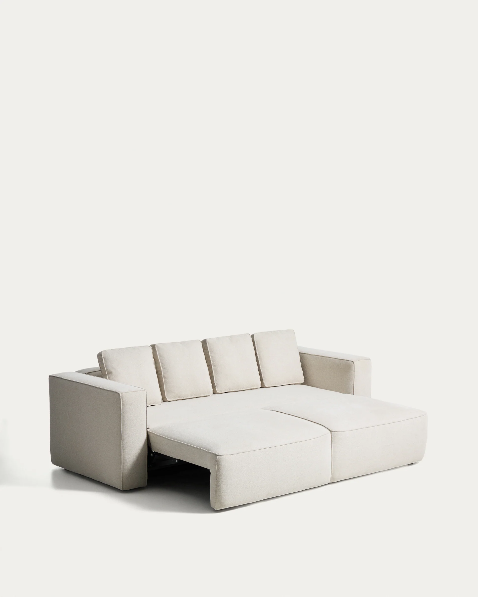 Marela beige chenille 3-seater sofa bed 236cm FSC Mix Credit - Image 6