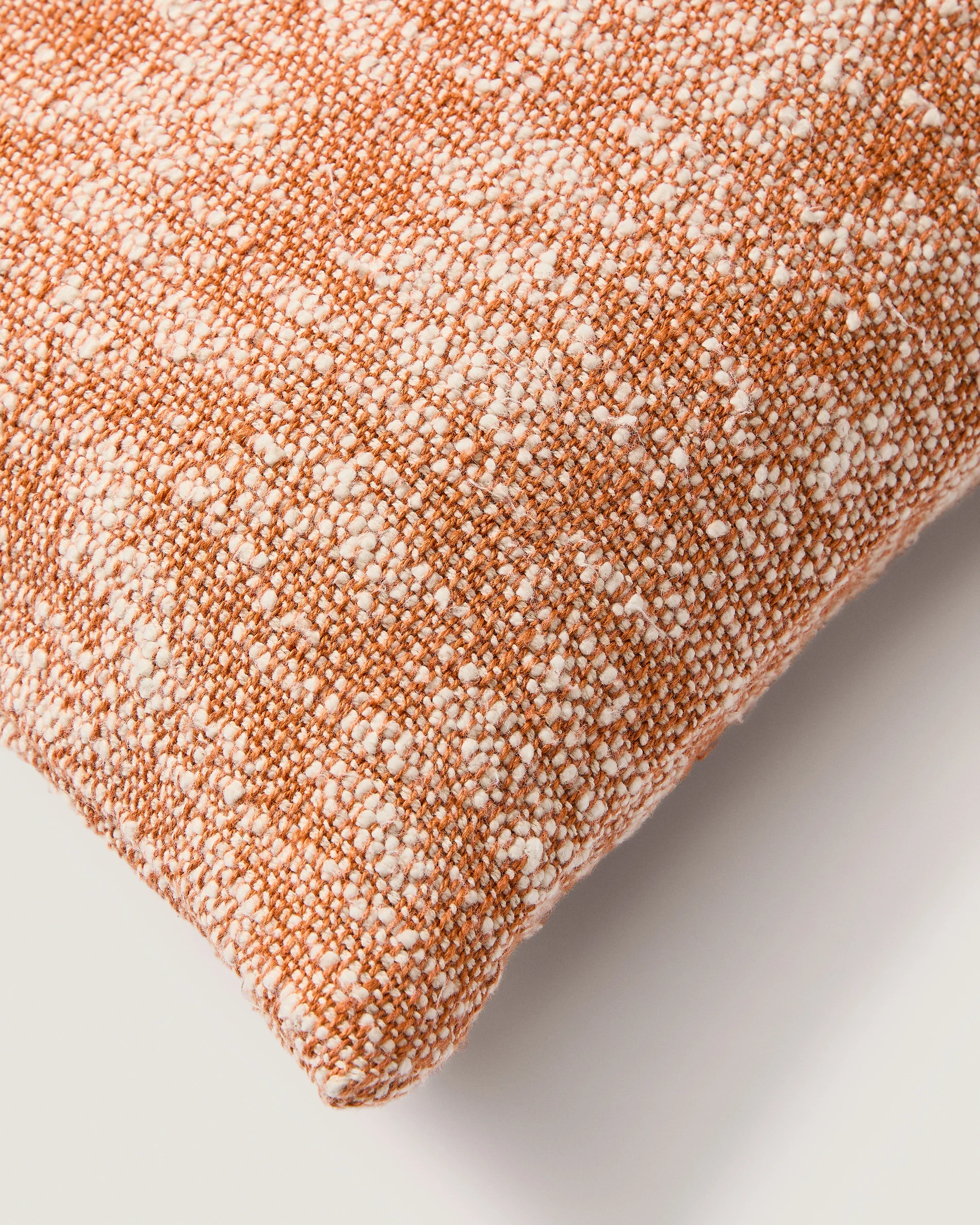 Mevia cushion cover in beige and orange linen blend 50 x 50 cm - Image 3